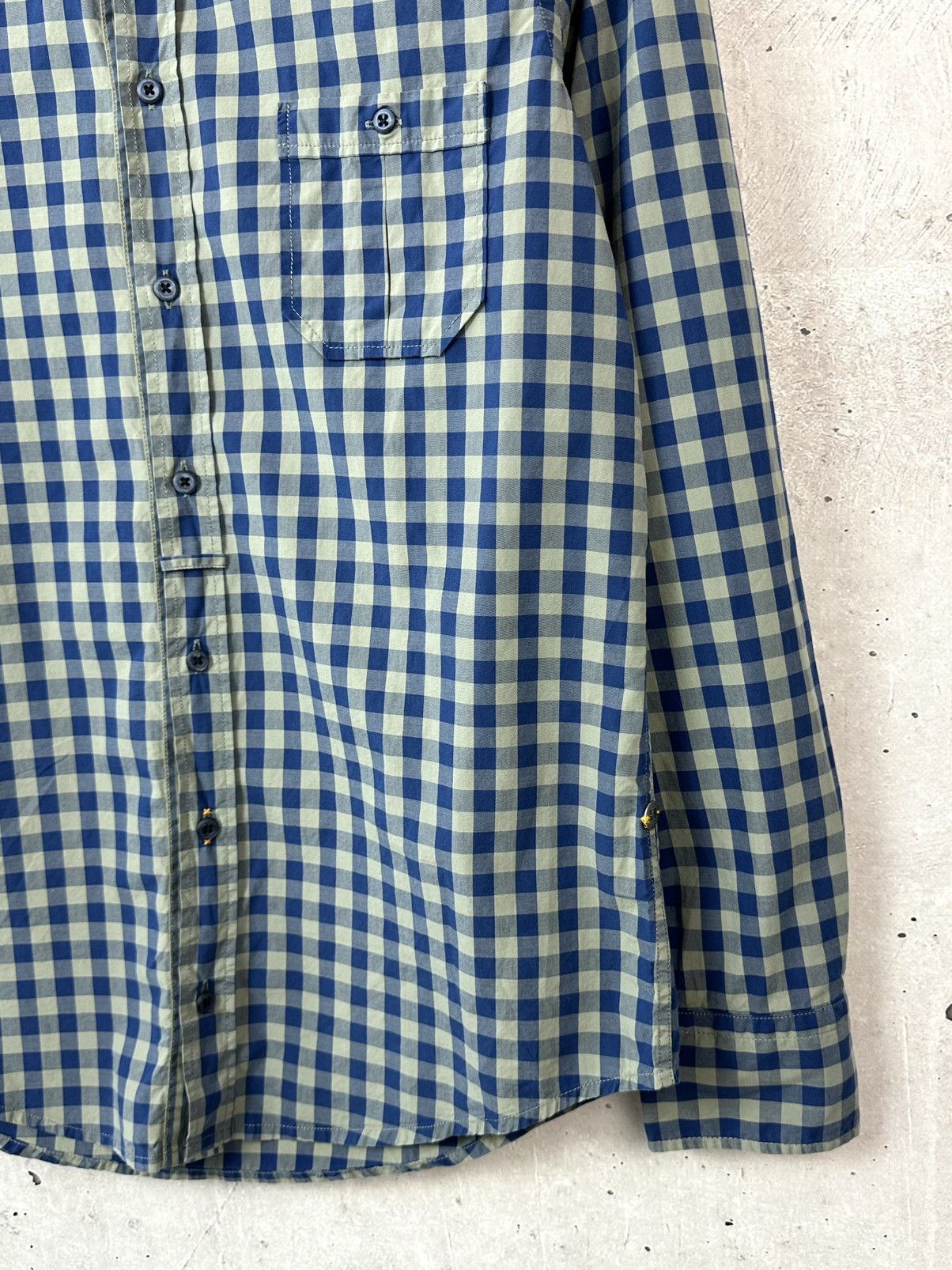 Hugo Boss Boss Orange Slim Fit Grey-Blue Cotton Check Men’s Shirt Size US S / EU 44-46 / 1 - 6 Thumbnail