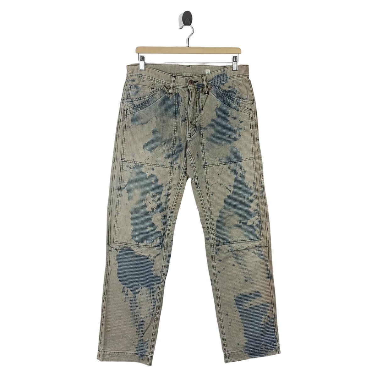 Japanese Brand REPACK japanesebrand double knee bleach jeans Size US 32 / EU 48 - 1 Thumbnail