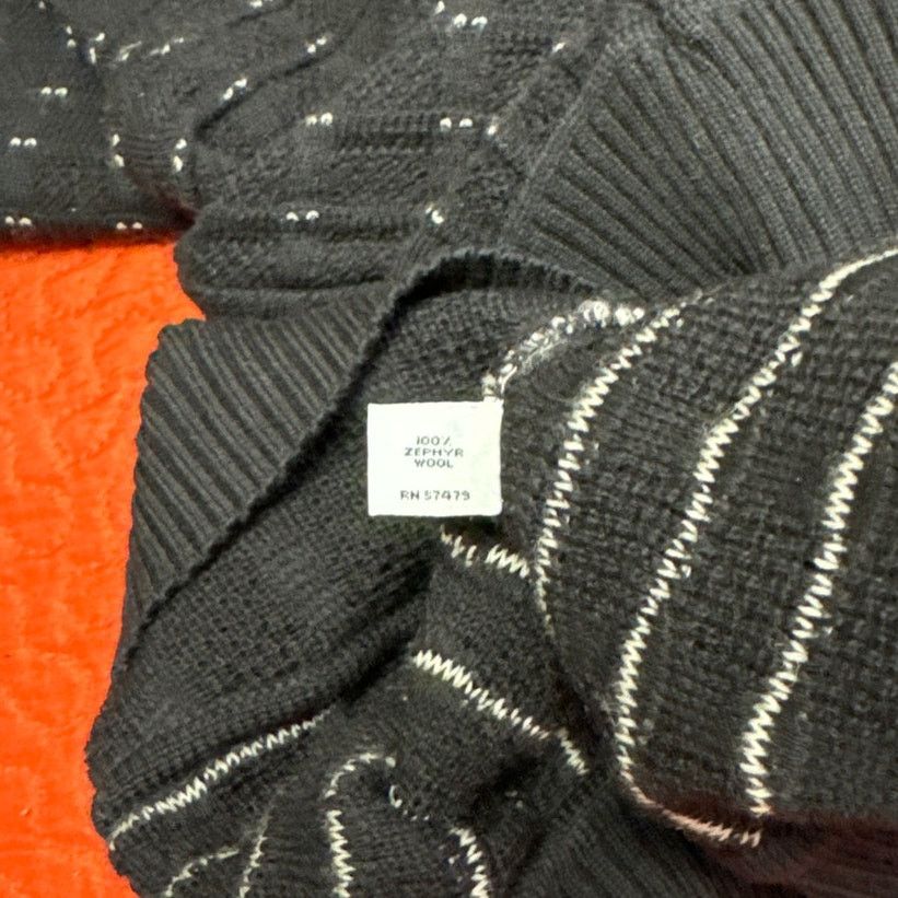 St. Croix St. Croix Knits XL 100% Zephyr Wool Black & White Sweater Size US XL / EU 56 / 4 - 6 Thumbnail