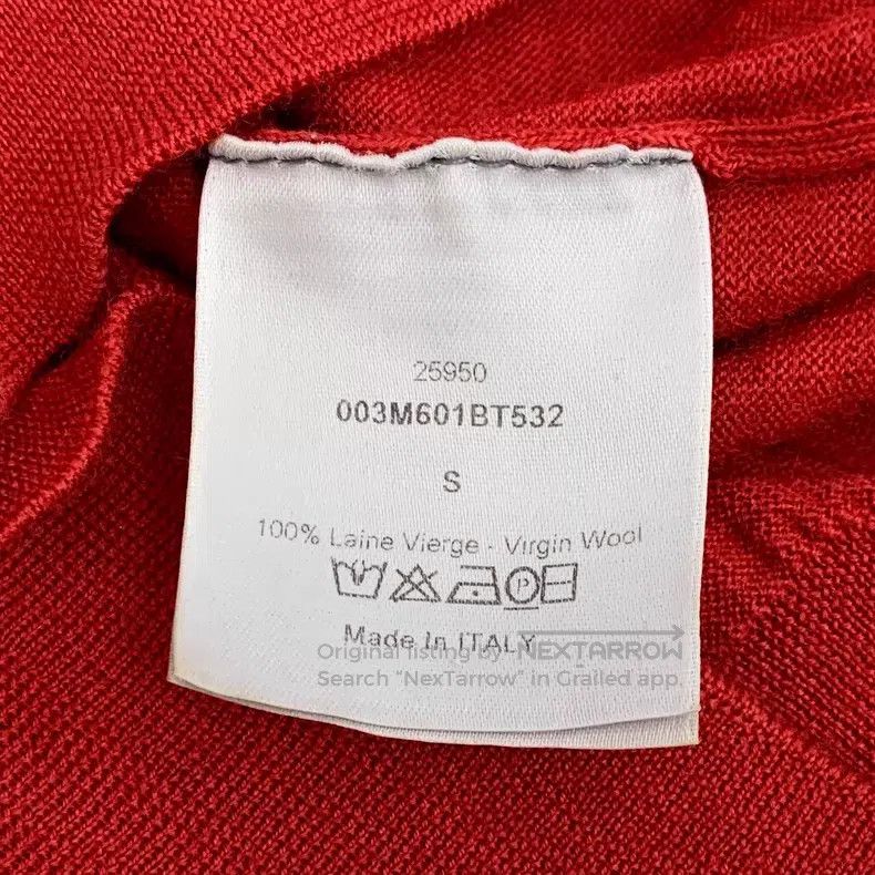 Dior Dior Red bee embroidery wool round-neck long-sleeved knitw Size US S / EU 44-46 / 1 - 6 Thumbnail
