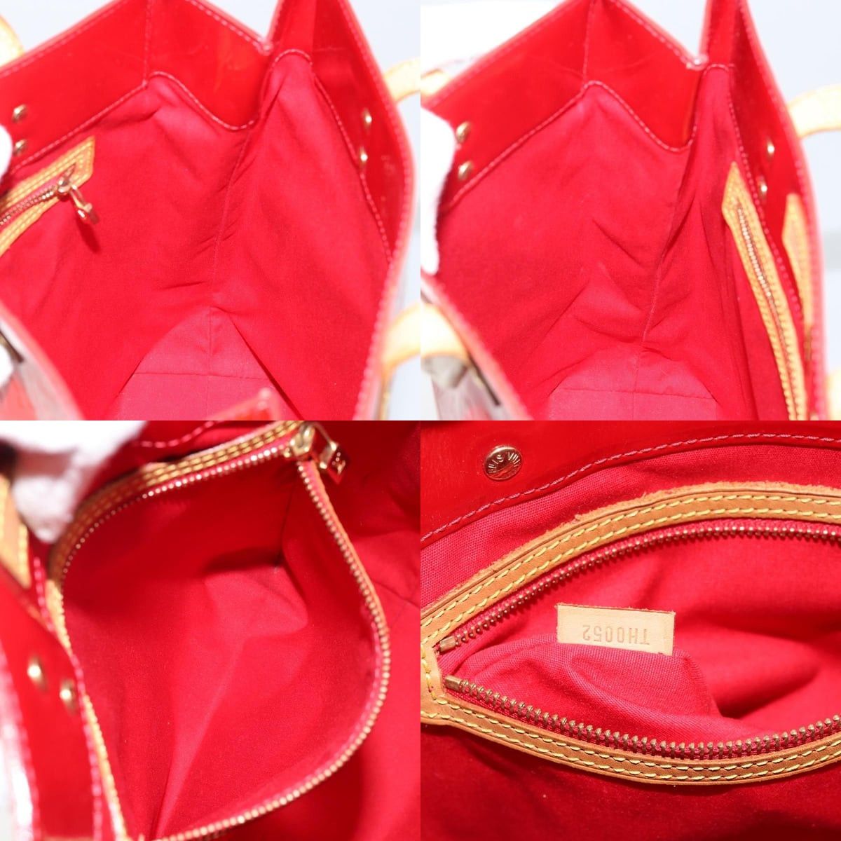 Louis Vuitton LOUIS VUITTON Monogram Vernis Reade MM Hand Bag Red Rouge Size ONE SIZE - 12 Thumbnail