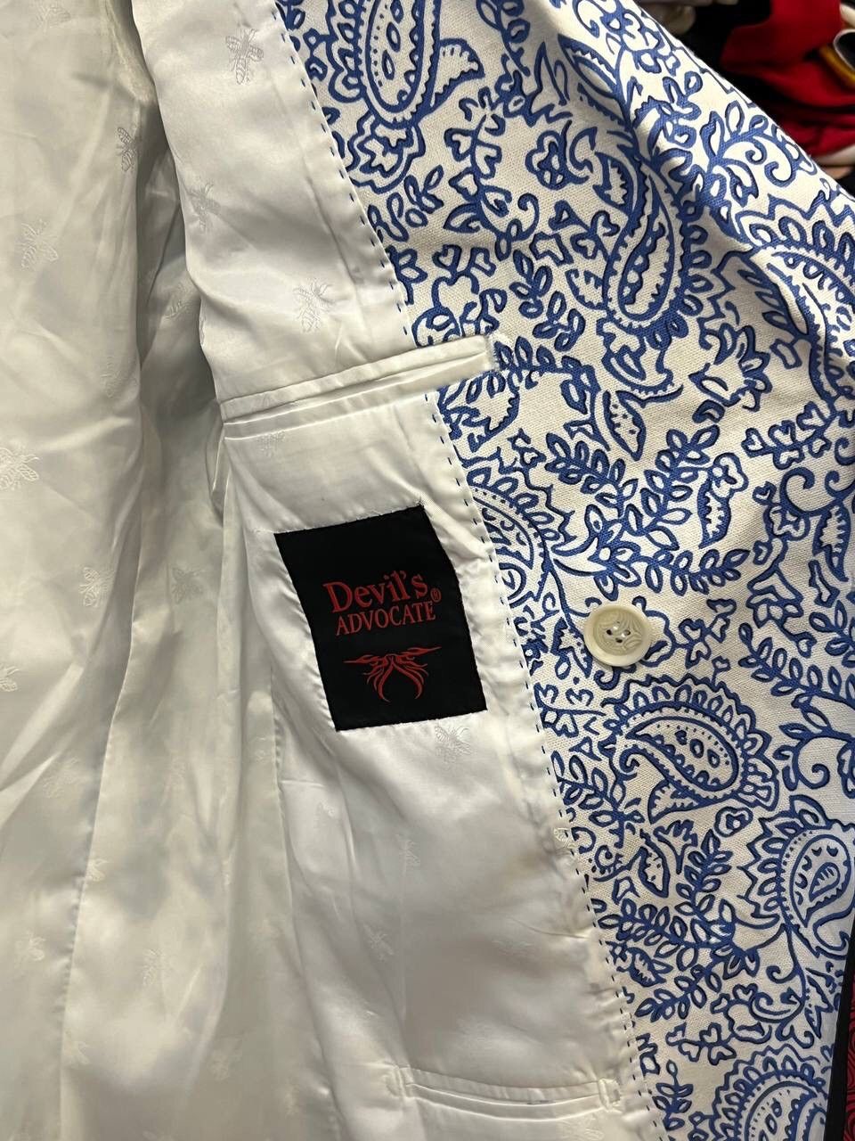 Japanese Brand Y2K Overprinted Coloured Devils Advocate Blazer Size 42R - 8 Thumbnail