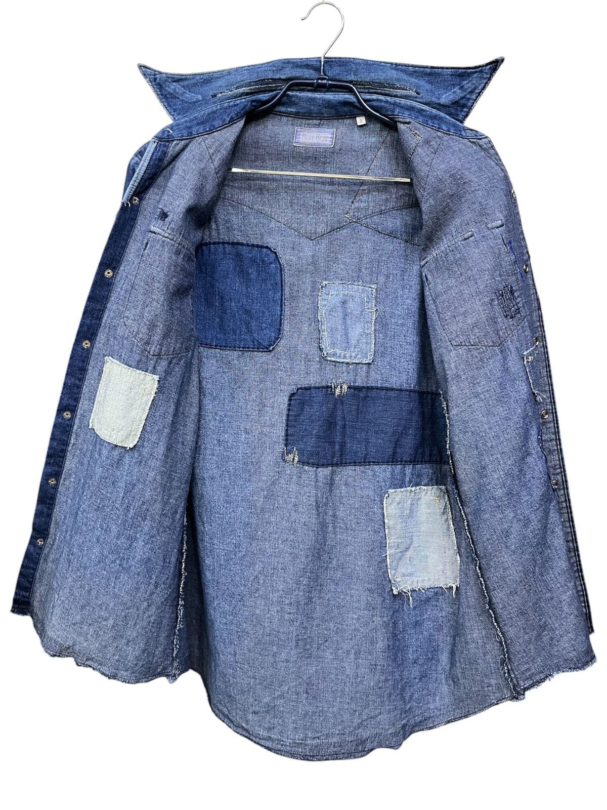 Blue Blue Japan Blue Blue Japan Boro Patchwork Denim Pearl Snap Shirt Size US S / EU 44-46 / 1 - 14 Thumbnail