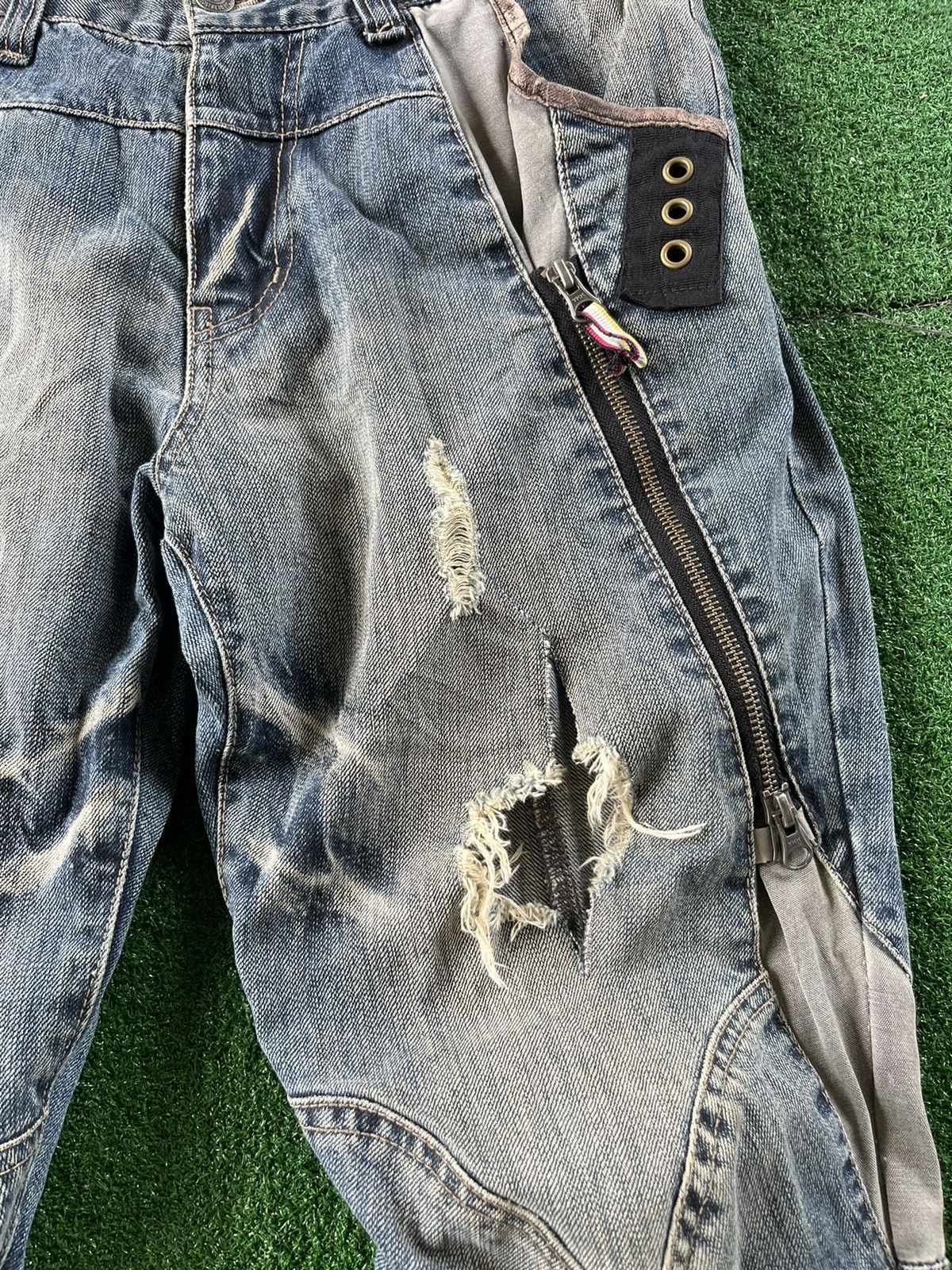 Japanese Brand × PPFM 🔥RARE PPFM Mad Punk Distressed Denime Jeans 🇯🇵 Size US 32 / EU 48 - 4 Thumbnail