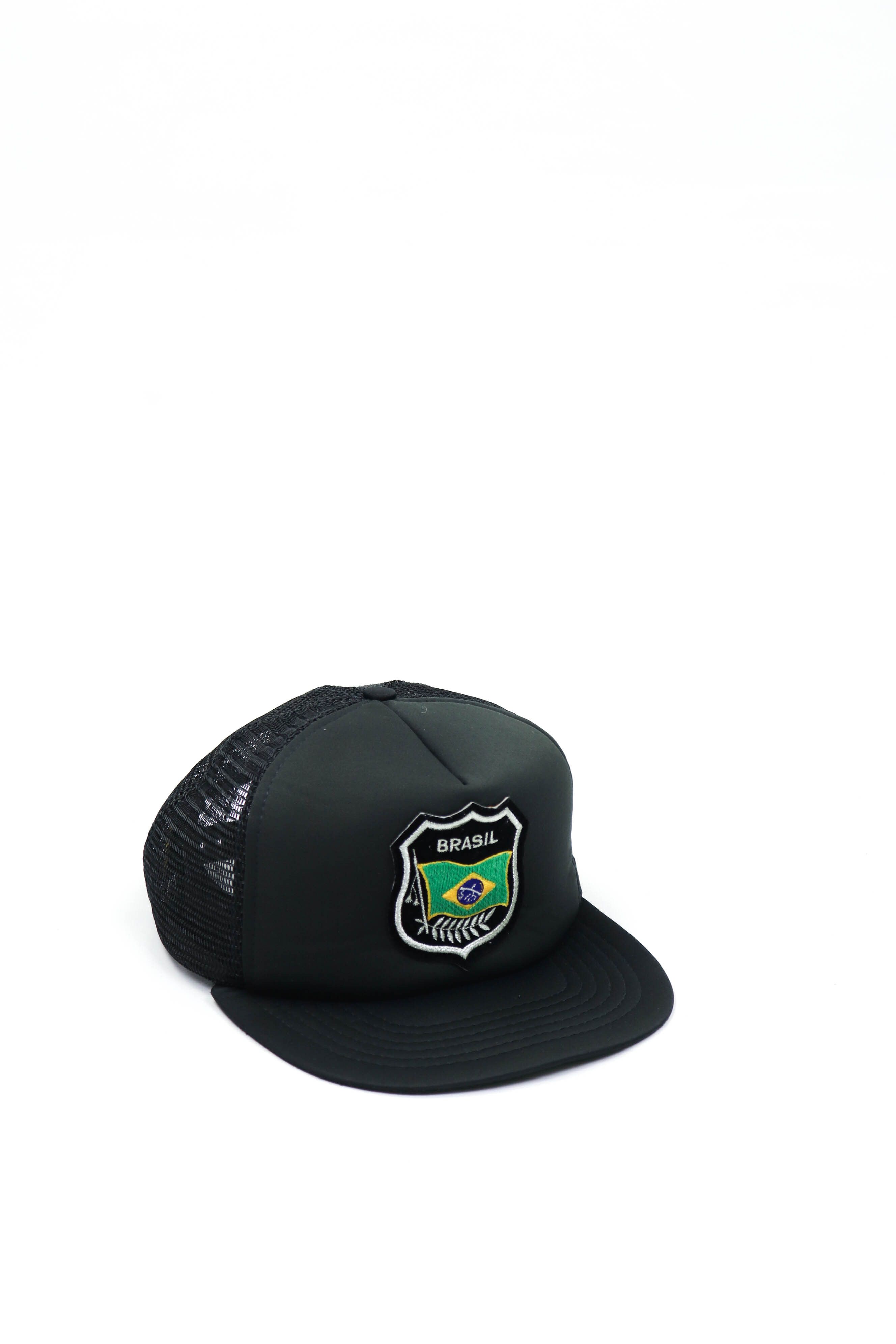 Vintage 90s Vintage Brasil Logo Black Trucker Cap Hat Size ONE SIZE - 1 Thumbnail