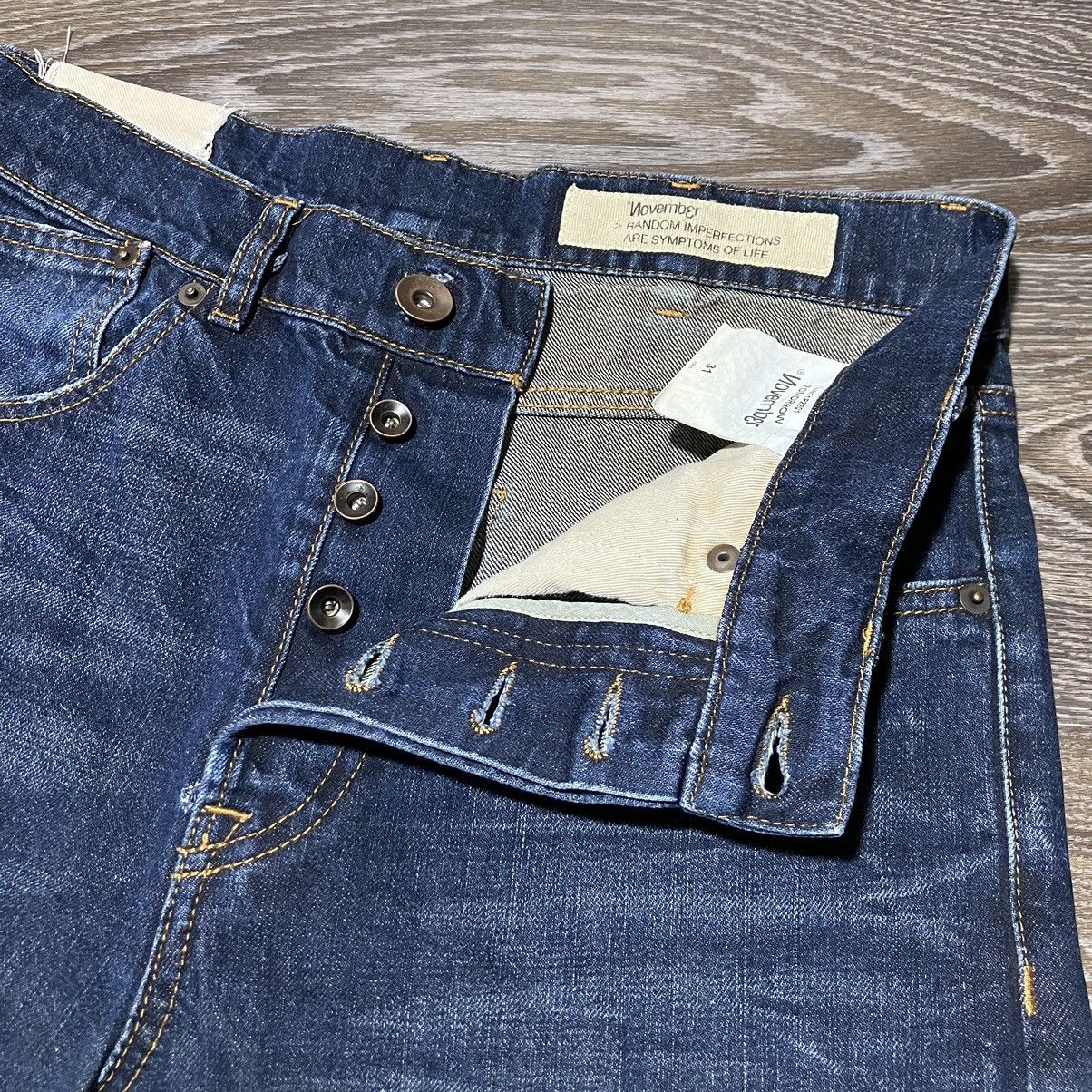 November NOVEMBER Tomorrow Distressed Denim Washed Dark Blue Jeans Size US 31 - 5 Thumbnail