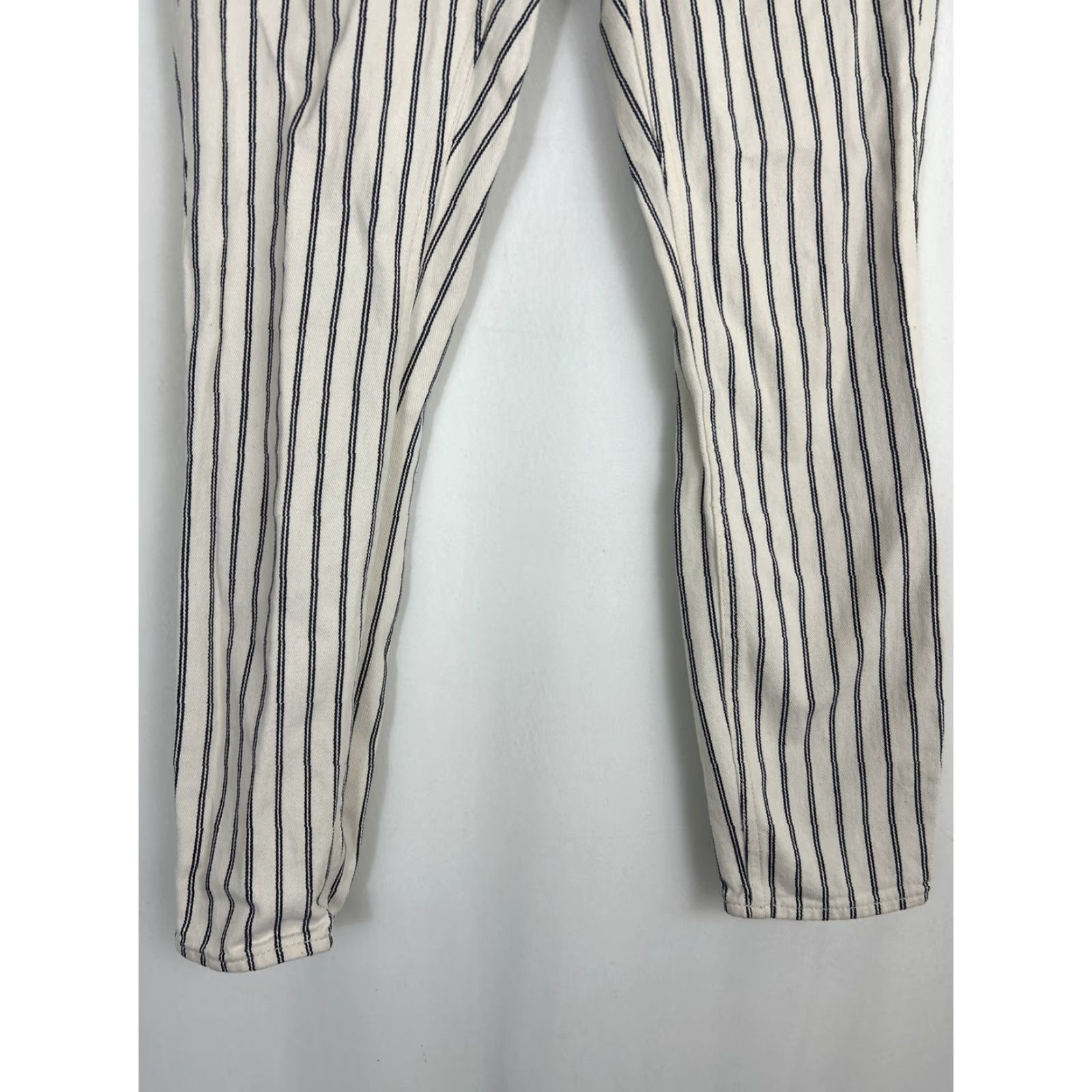 Madewell Madewell striped skinny pants Navy & White Striped Skinny Ankles 30x27 Women Size 27 Regular Inseam 27 Size 27" / US 4 / IT 40 - 2 Thumbnail