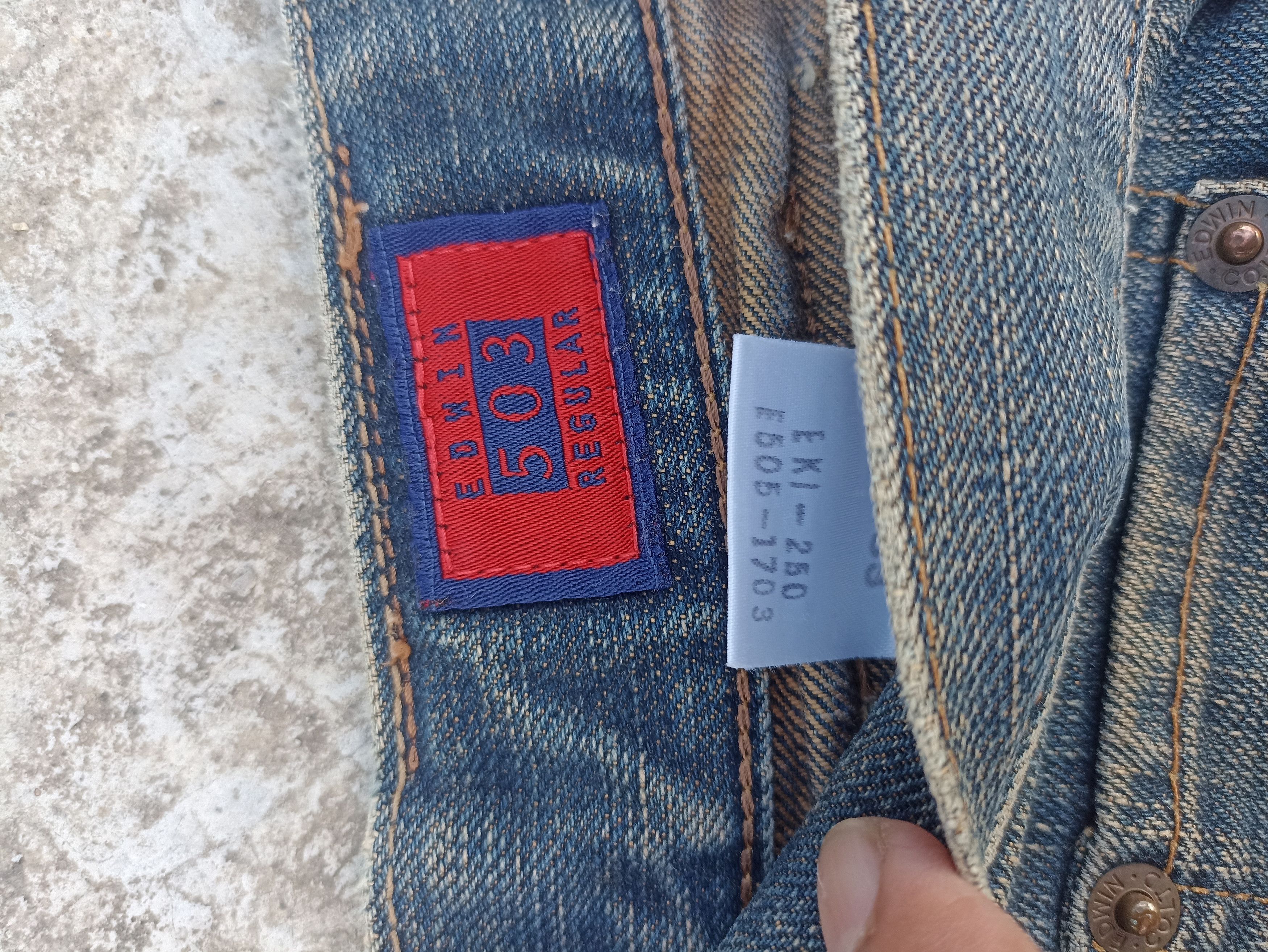 Beauty Beast Vintage Edwin jeans Edwin 503ZZ denim washed blue faded Size US 33 - 15 Thumbnail