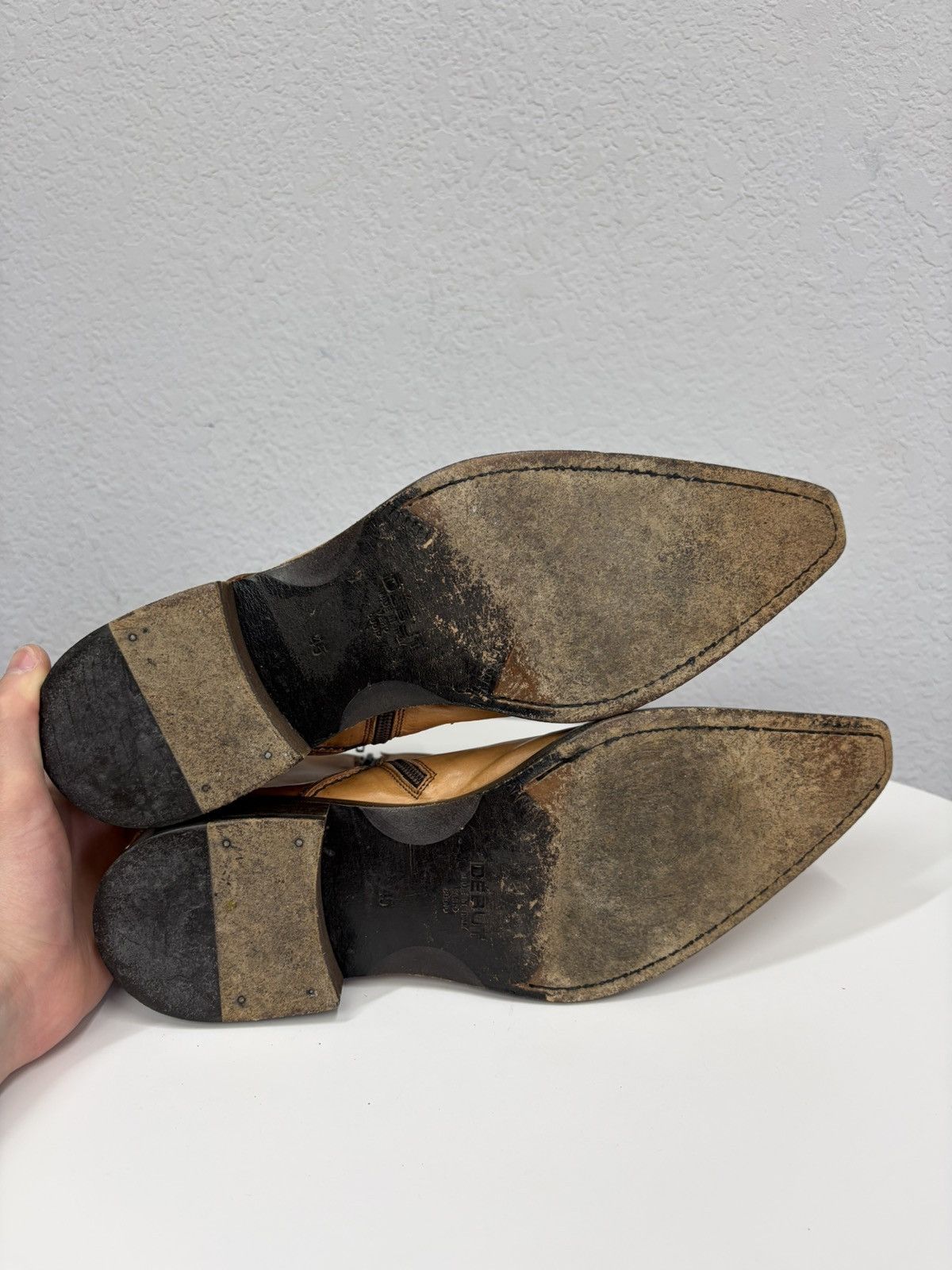 Hedi Slimane Vintage Camel Leather Zip Boots Guidi CCP Rick Owens Style Size US 11 / EU 44 - 16 Thumbnail