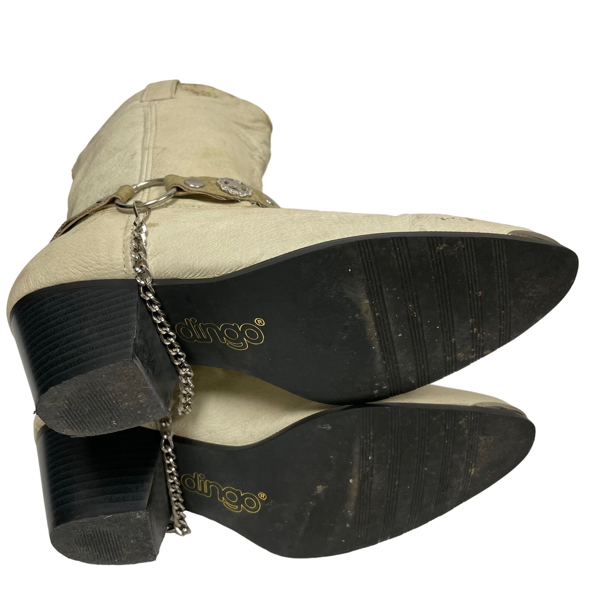 Other Vtg Dingo Bone Leather Cowboy Western Lone Star CONCHO Boots Size US 7.5 / IT 37.5 - 5 Thumbnail