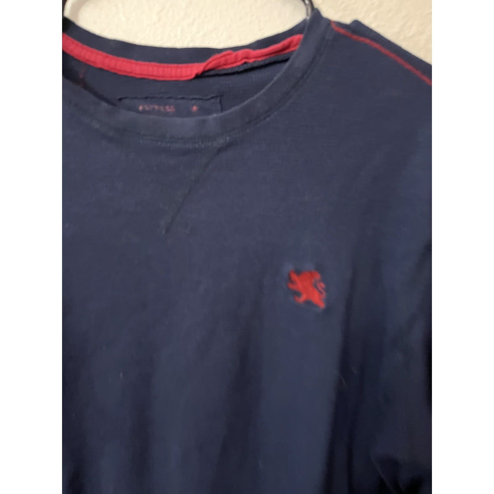 Express Express Long Sleeve Waffle Knit Thermal Crew Neck Navy Blue Men's Size Medium Size US M / EU 48-50 / 2 - 3 Thumbnail