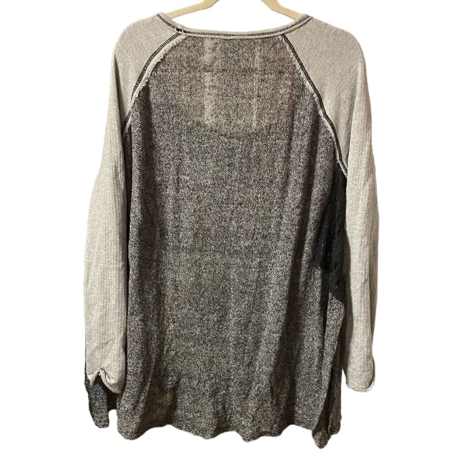 Free People FREE PEOPLE COLOR BLOCK LACE PULLOVER Size S / US 4 / IT 40 - 2 Thumbnail