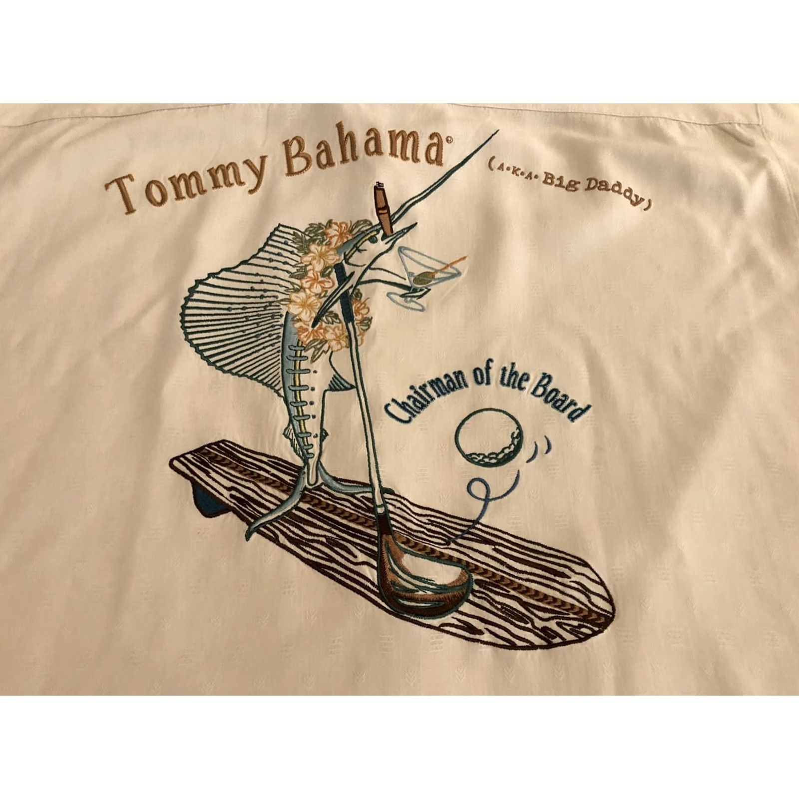 Tommy Bahama Tommy Bahama Silk Embroidered Shirt Chairman Board Big Daddy Golf Cigar Medium Size US M / EU 48-50 / 2 - 2 Thumbnail
