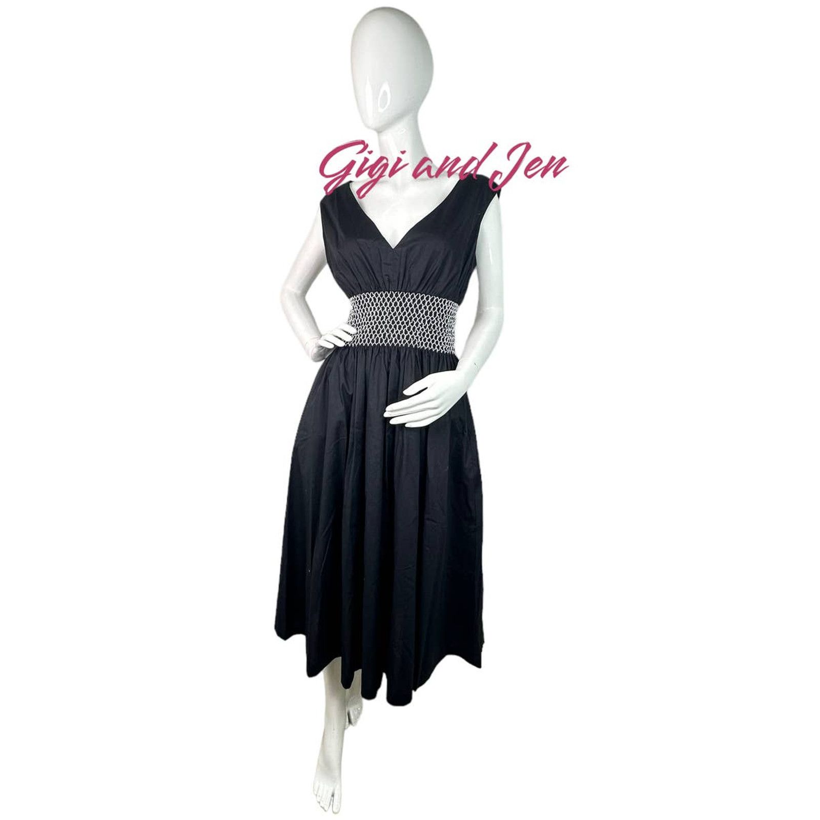Kate Spade Kate Spade Poplin V-neck Dress Small in Black Size S / US 4 / IT 40 - 6 Thumbnail
