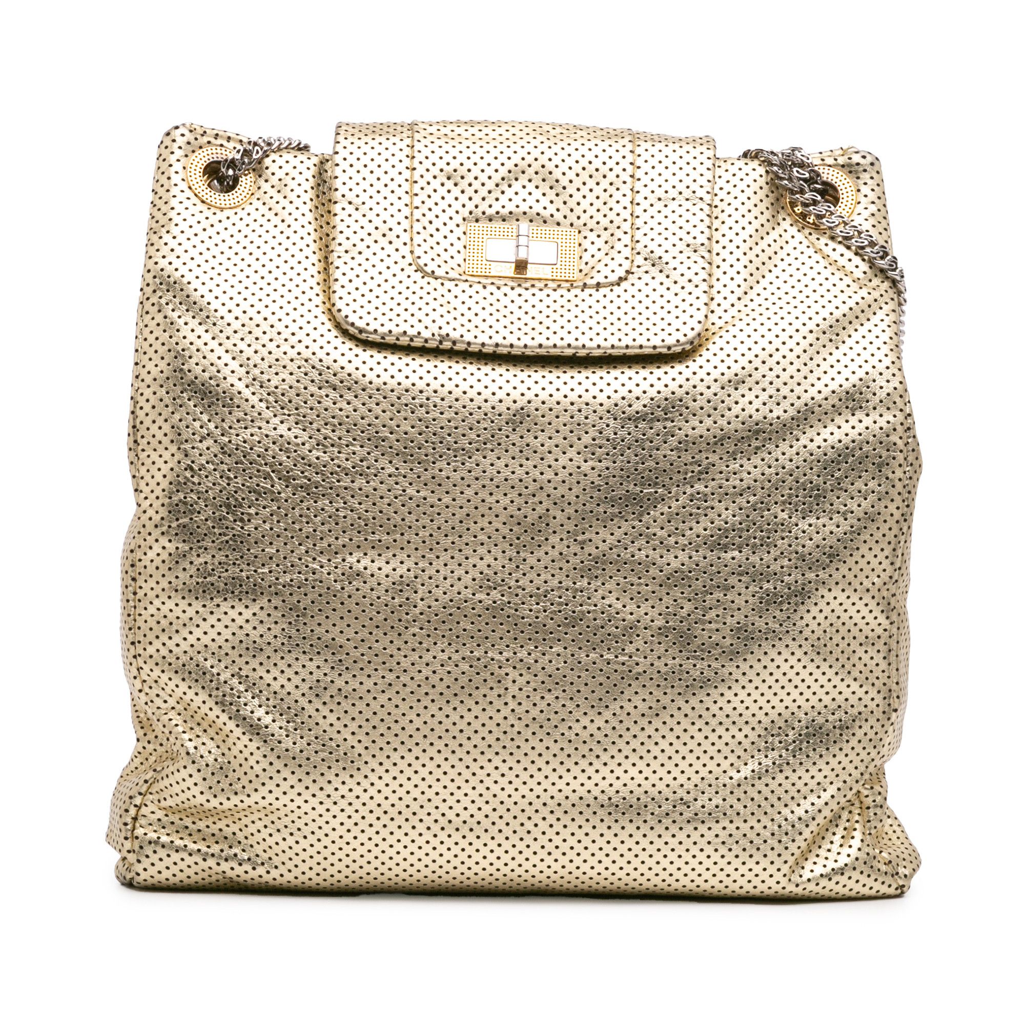 Chanel Chanel Perforated Crackled Metallic Calfskin Drill Tote Size ONE SIZE - 1 Thumbnail