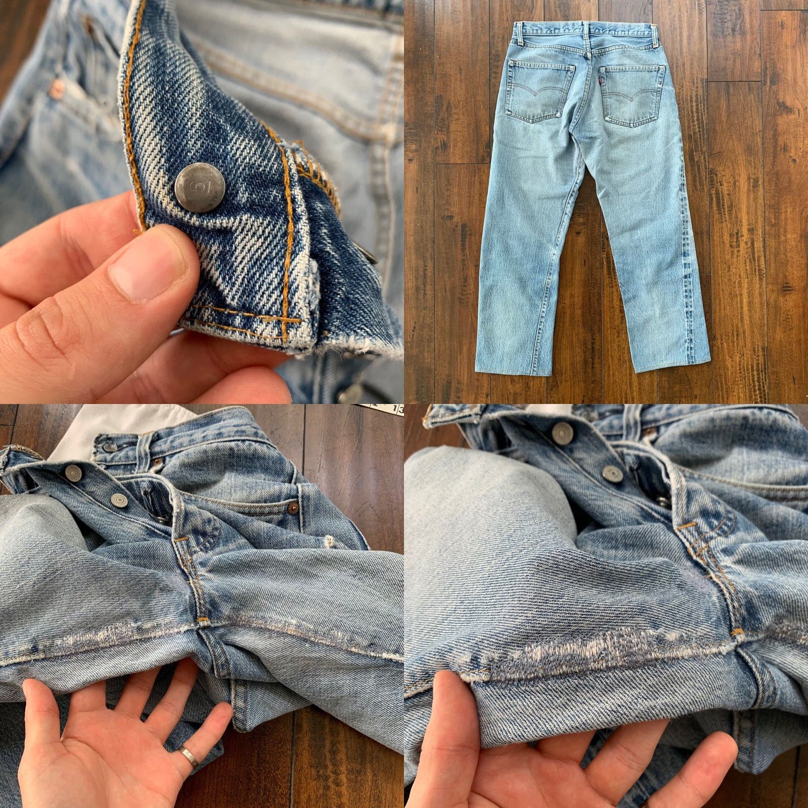 Levi's VINTAGE Levi's 501 XX Jeans 30x26 Blue Redline Selvedge 80s USA Straight Fit Distressed Mens Size US 30 / EU 46 - 8 Thumbnail