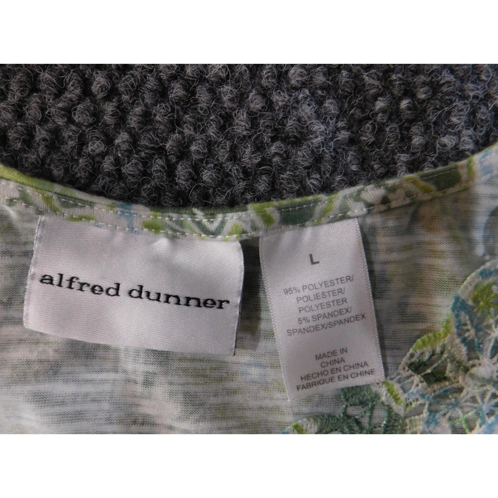 Vintage Alfred Dunner Shirt Womens Large Green Blue Patchwork Short Sleeve Rhinestone Size L / US 10 / IT 46 - 4 Thumbnail
