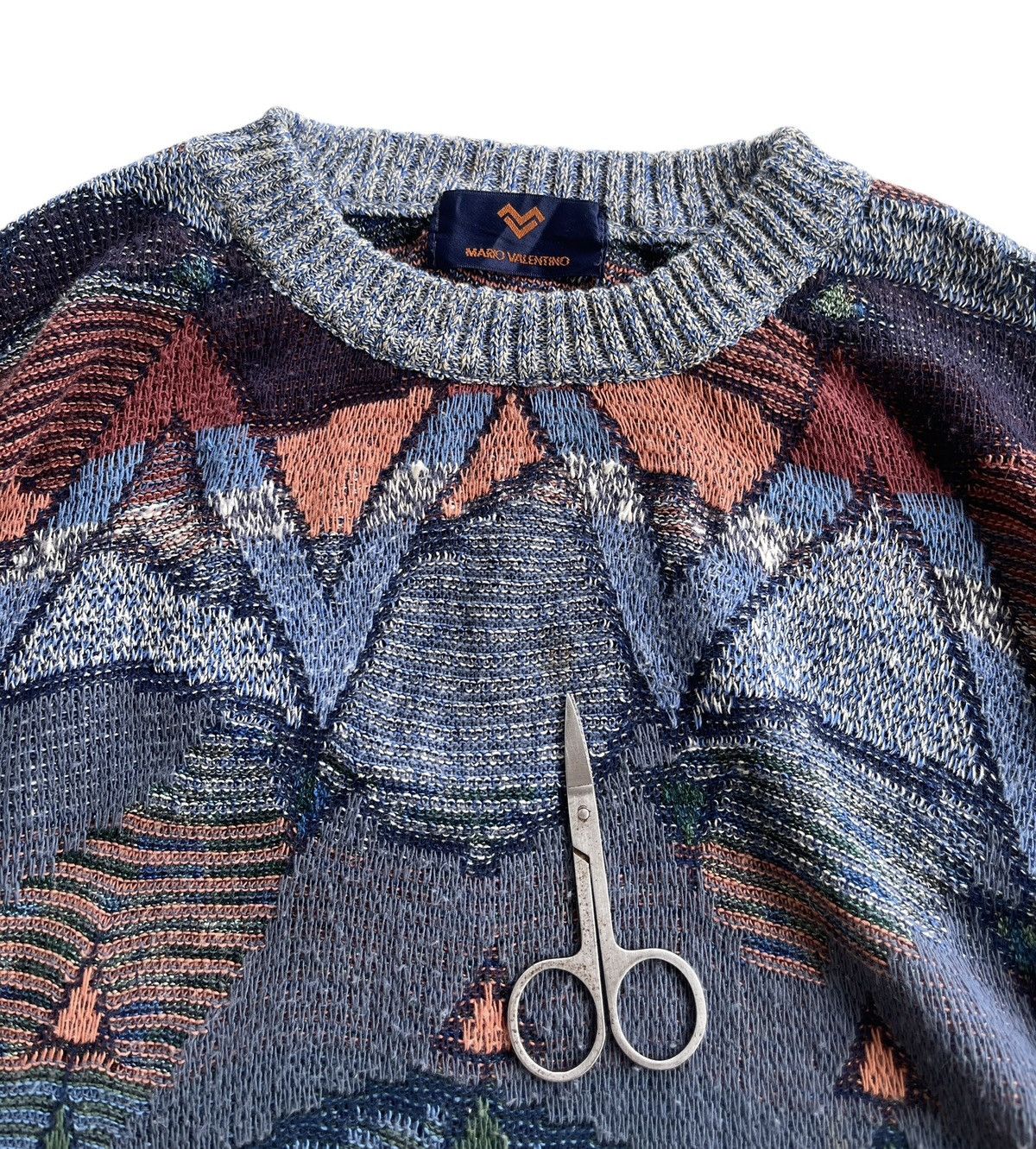 Mario Valentino Mario Valentino Colorful Abstract Knitted Sweater Oversize Size US M / EU 48-50 / 2 - 7 Thumbnail