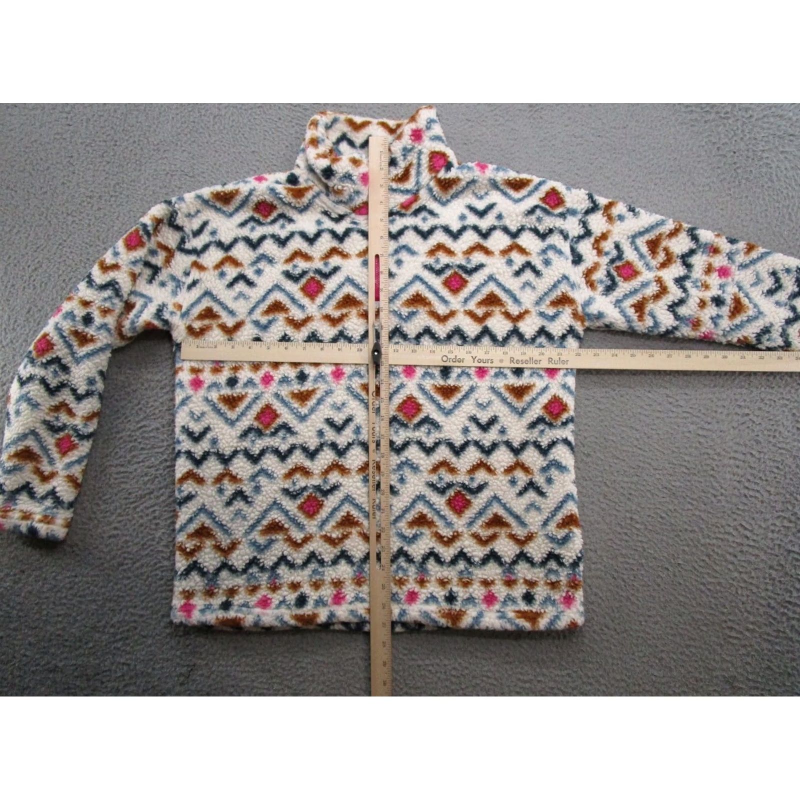 Eddie Bauer Eddie Bauer Women's Aztec Fleece 1/4 Zip Jacket XL Multicolor Geometric Modern Casual, Travel, Workwear Mens? Girls? Size XL / US 12-14 / IT 48-50 - 4 Thumbnail