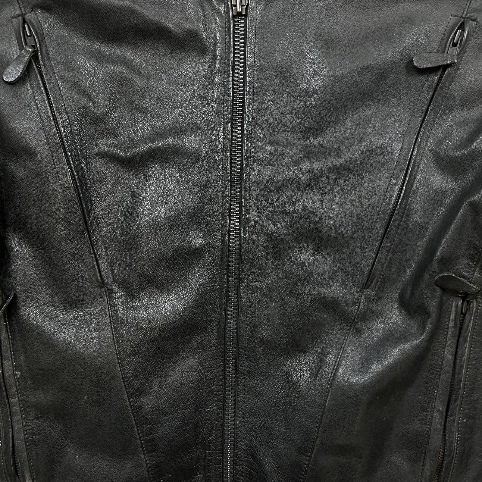 Vintage Vintage Leather Jacket XL Moto Biker Multi Zipper Bomber Y2K Size US XL / EU 56 / 4 - 3 Thumbnail