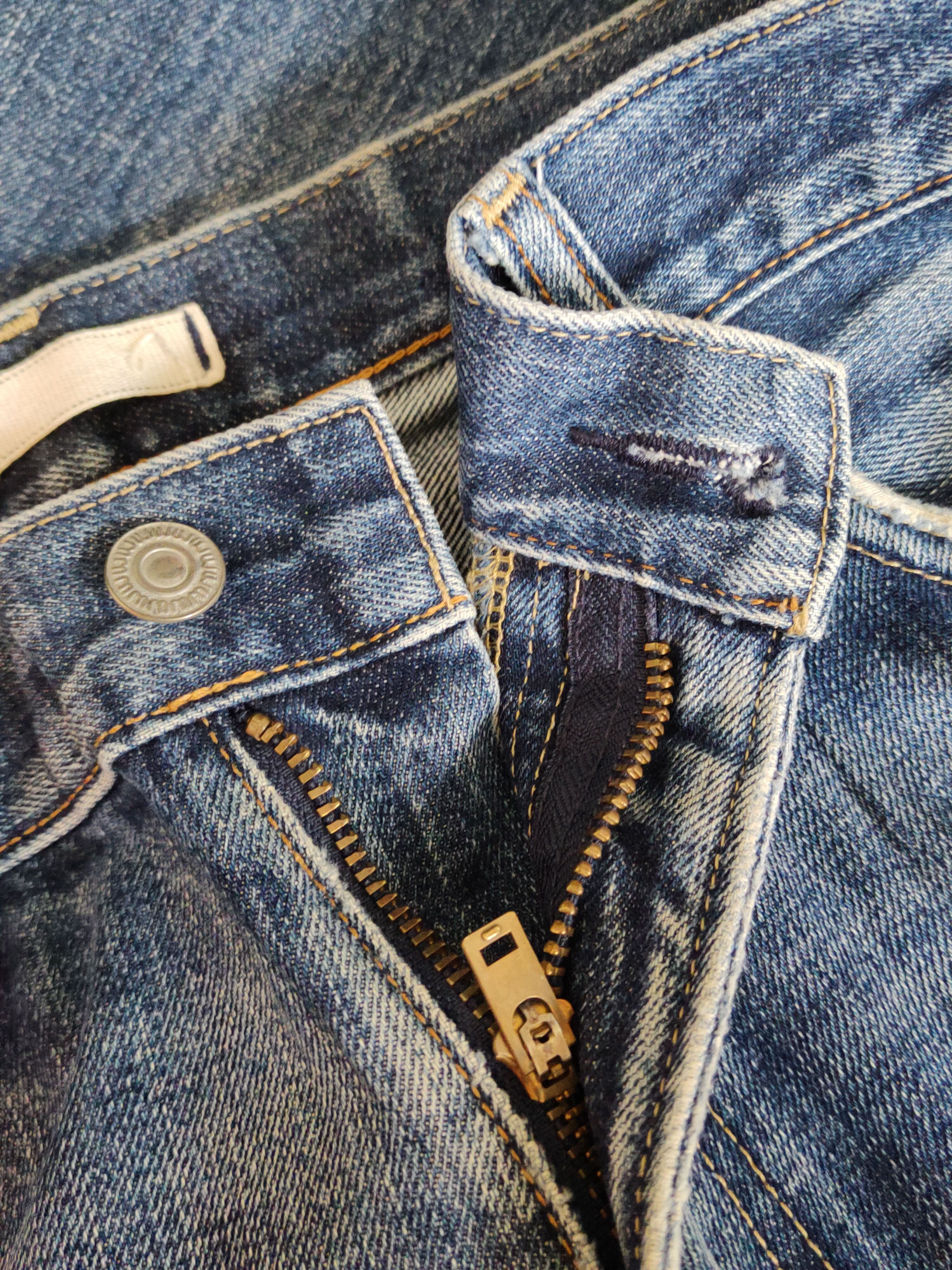 Japanese Brand Uniqlo Dark Blue Faded Distressed Ripped Jeans #S2195 Size US 34 / EU 50 - 15 Thumbnail