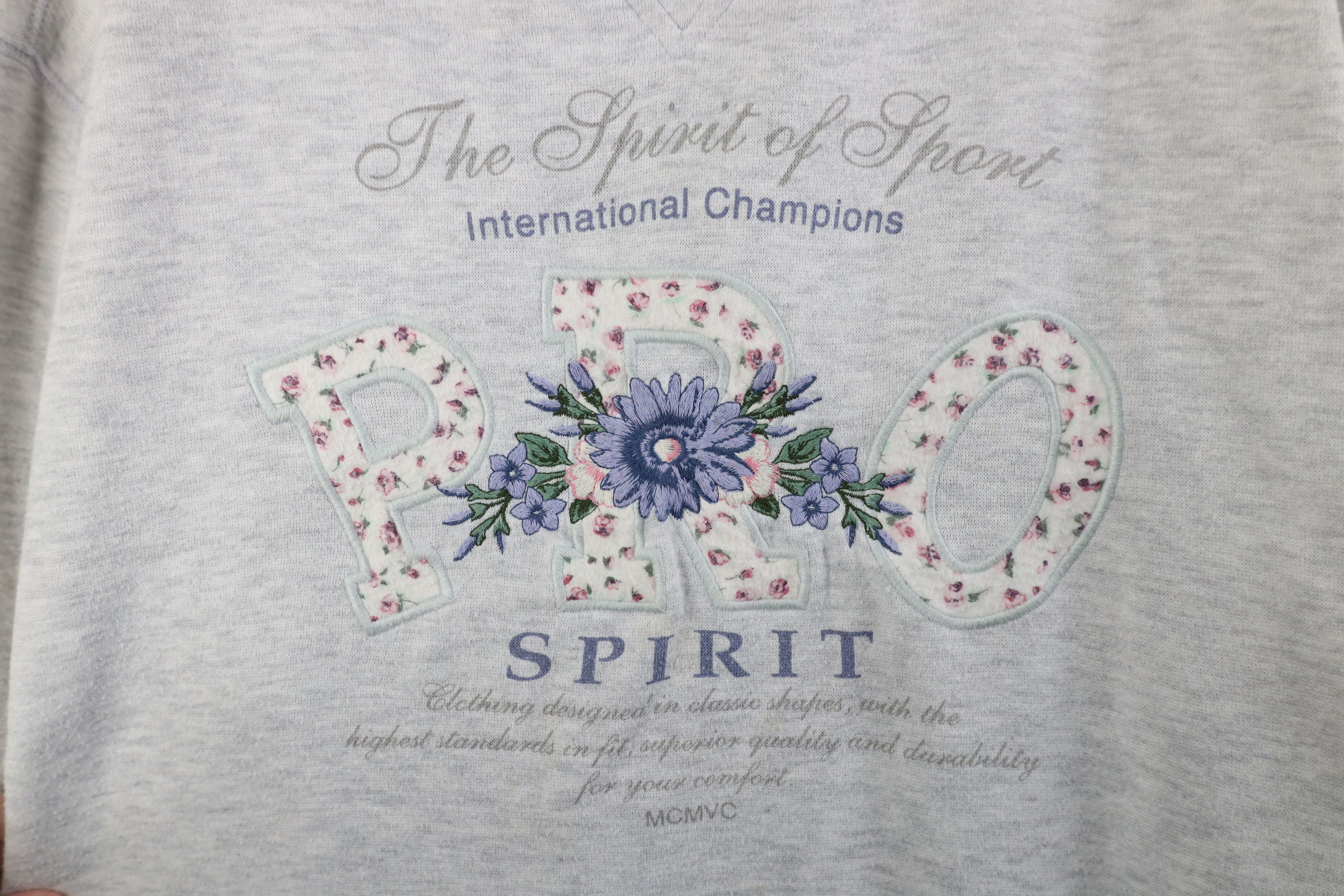 Vintage Vintage 90s Streetwear Flower Crewneck Sweatshirt Gray Size M / US 6-8 / IT 42-44 - 4 Thumbnail