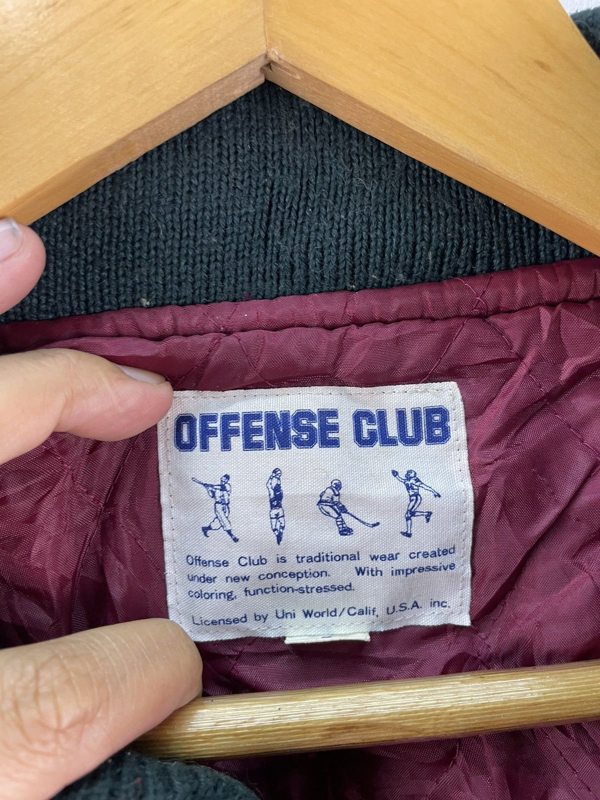 Japanese Brand Vintage 80s Offense Club Wool Varsity Jacket Letterman Size US XL / EU 56 / 4 - 3 Thumbnail