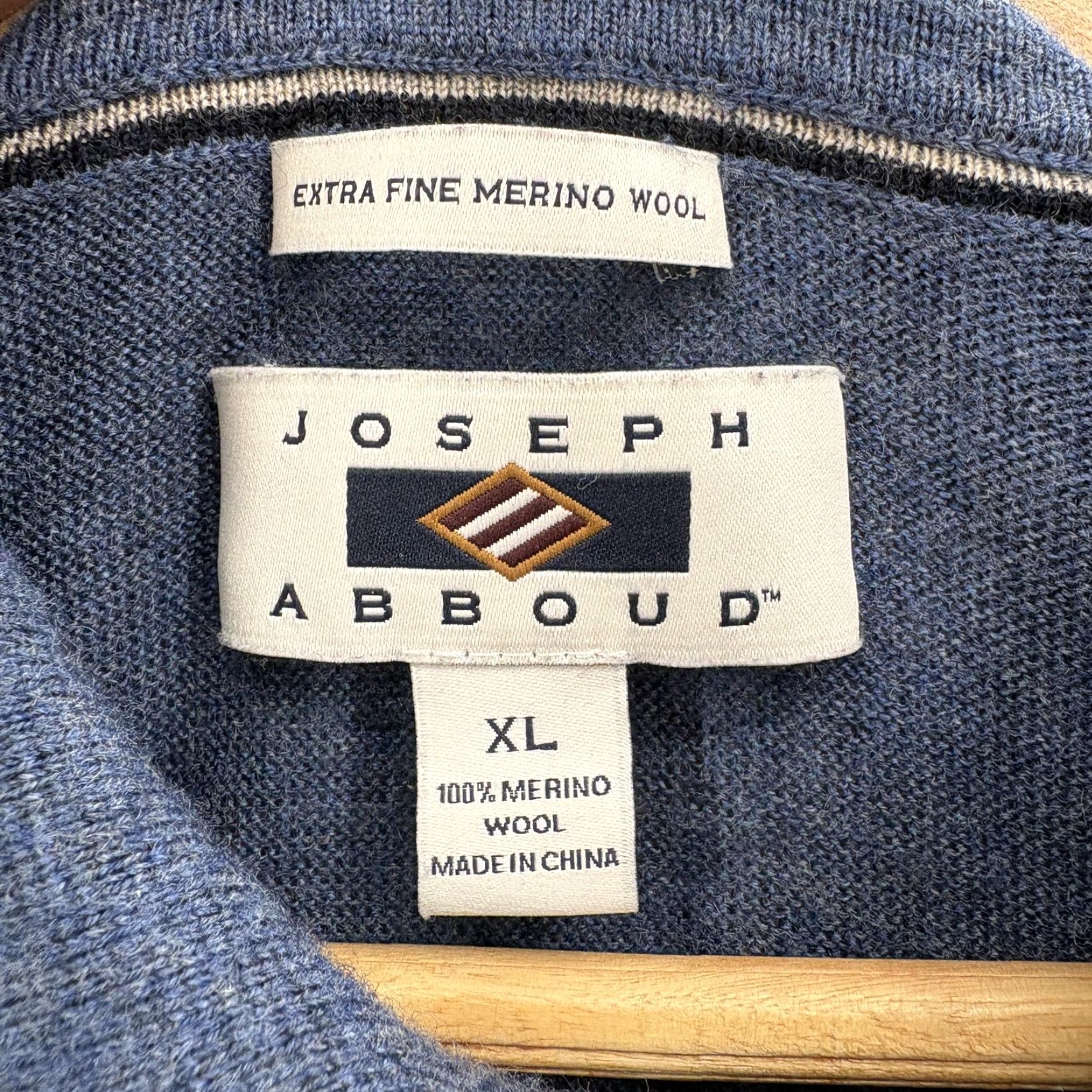 Joseph Abboud Joseph Abboud Sweater Polo Mens XL Blue 100% Merino Wool Collared Knit Pullover Size US XL / EU 56 / 4 - 4 Thumbnail