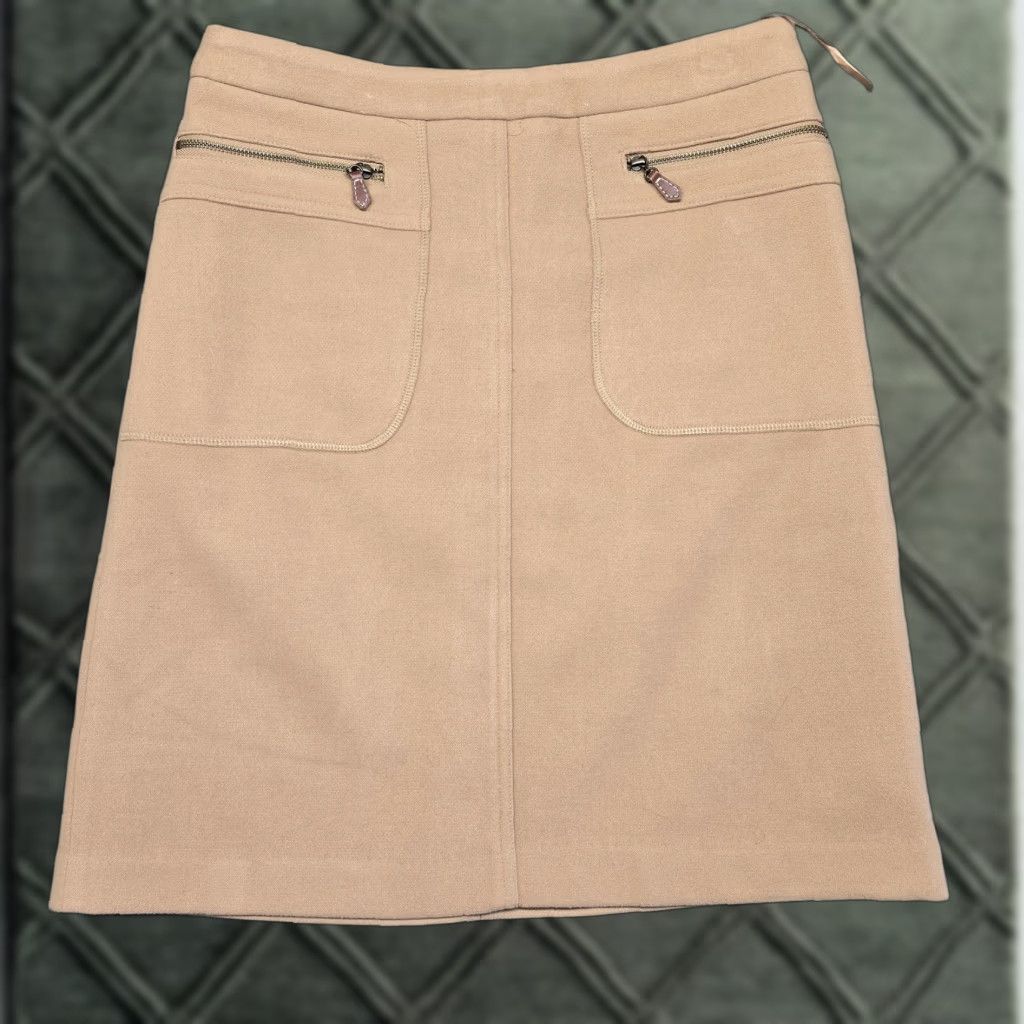 J.McLaughlin J. McLaughlin Skirt Womens 0 Beige A-Line Knee Length Lined Pockets Zip Size 25" / US 0 / IT 36 - 1 Thumbnail