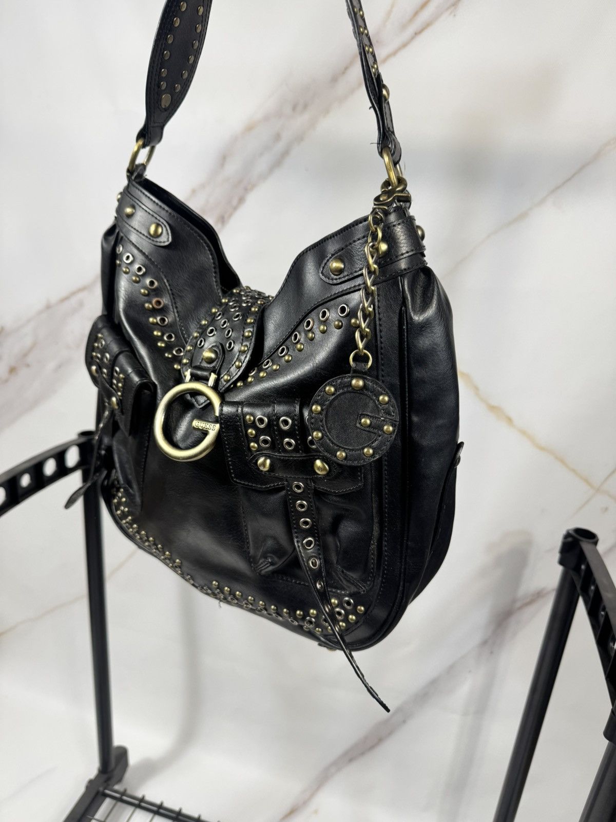 Guess Rare Guess Leather Studded Y2k Shoulder Bag Size ONE SIZE - 3 Thumbnail