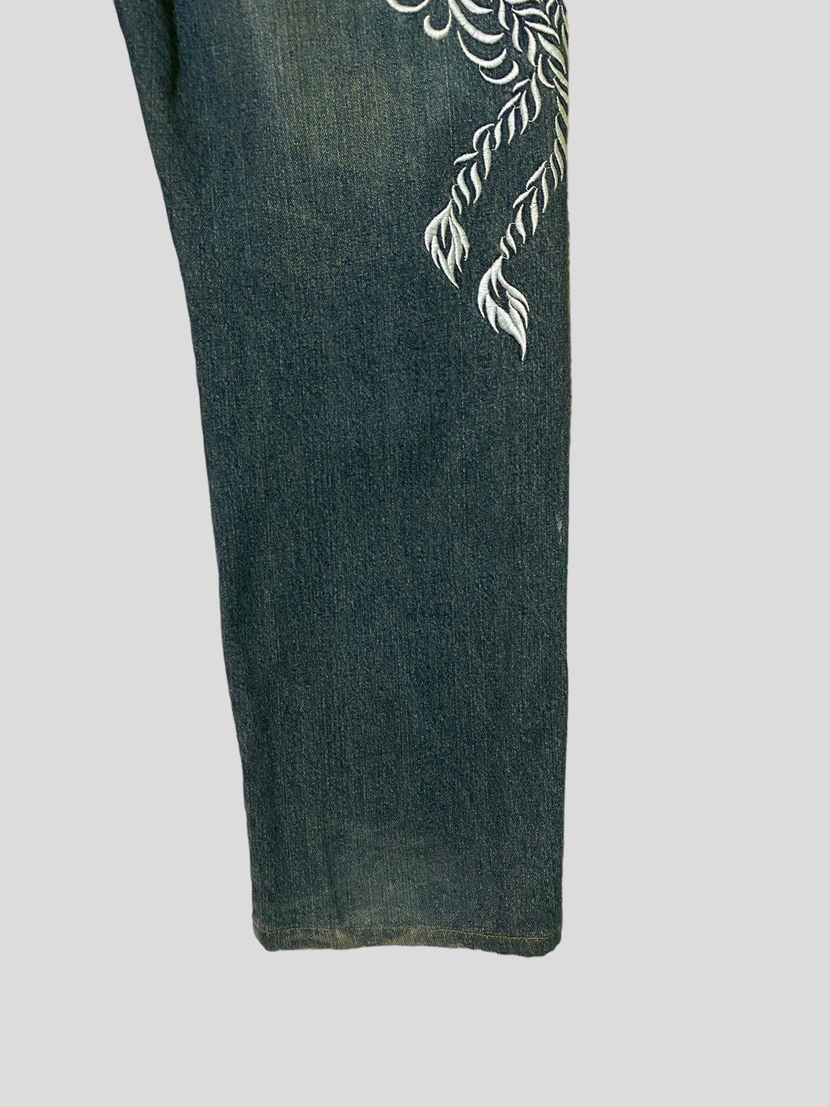 Japanese Brand × Vintage Vintage Japan Tattoo Embroidery Floral Design Denim Size US 32 / EU 48 - 11 Thumbnail