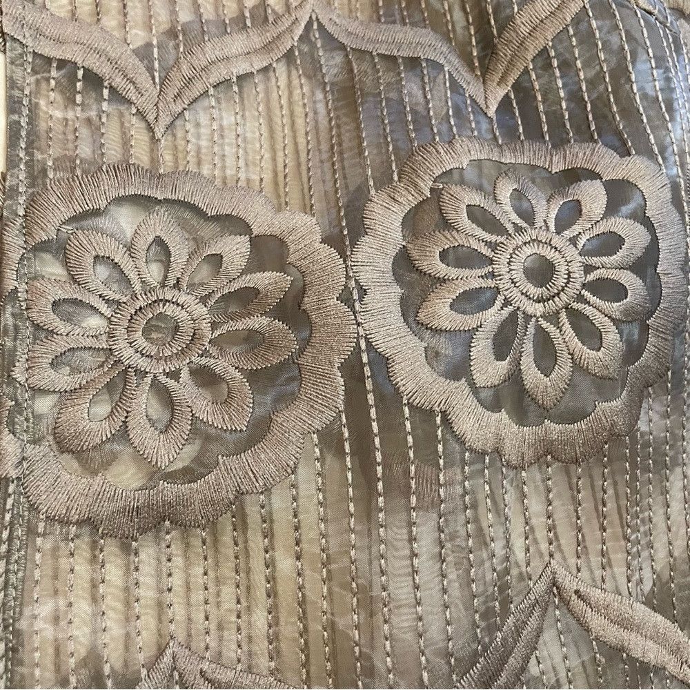 Chicos New Chico's Brown Lace Open Front Jacket Bolero Size 2 US L Size L / US 10 / IT 46 - 8 Thumbnail