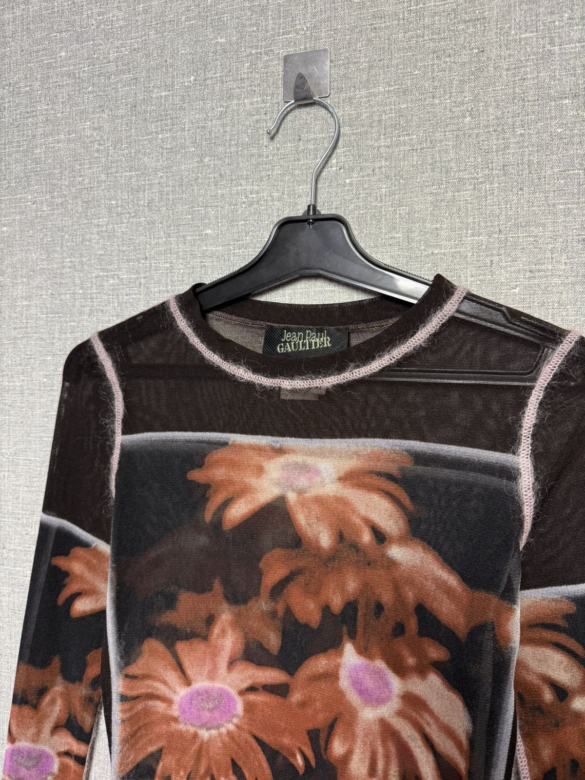 Jean Paul Gaultier Jean Paul Gaultier Sheer Mesh Floral Print Long Sleeve Top Size M / US 6-8 / IT 42-44 - 10 Thumbnail