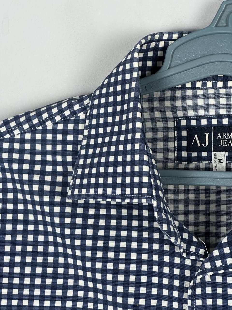 Armani Vintage Armani Jeans Plaid Check Blue Shirt Size US M / EU 48-50 / 2 - 7 Thumbnail