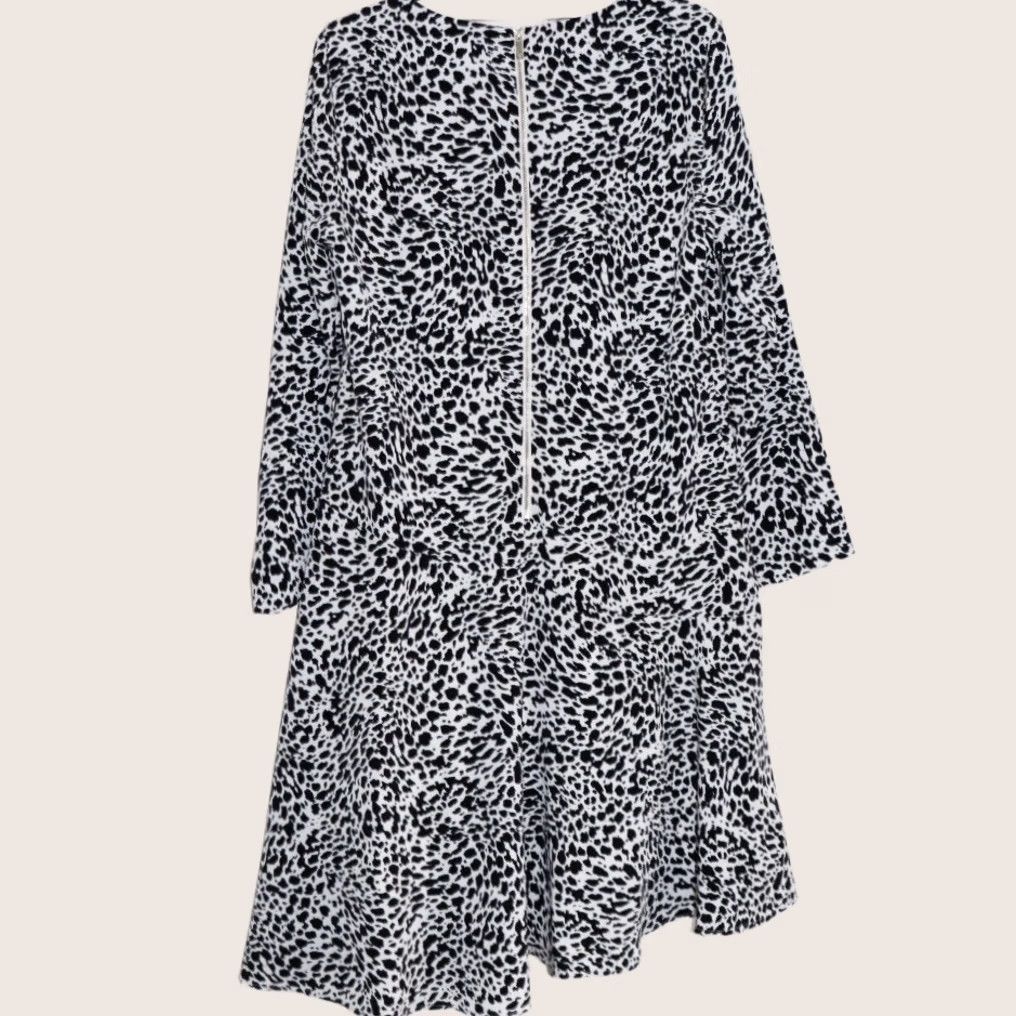 Vince Camuto Vince Camuto Dress UK 12 Womens Black White Animal Print L/S Pre Loved Vgc Dress Size XL / US 12-14 / IT 48-50 - 1 Thumbnail