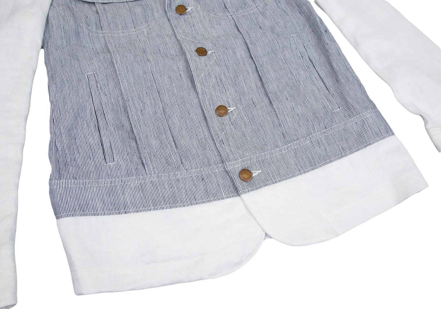 Junya Watanabe Hickory G-Jacket with Linen Switch in Blue and White XS Size US XS / EU 42 / 0 - 7 Thumbnail