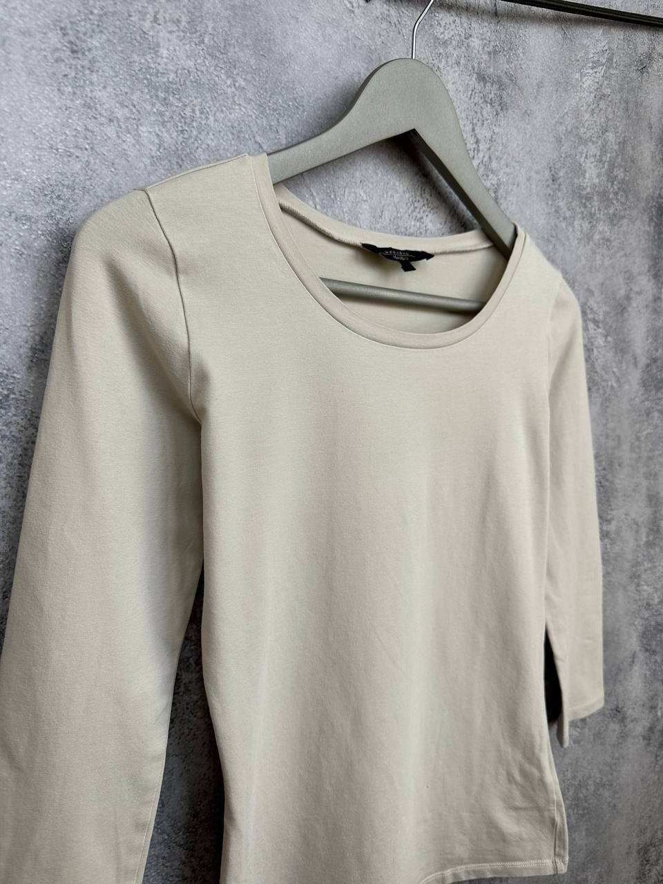 Weekend Max Mara Weekend Max Mara Beige LS Top Cotton Stretch Basic Minimal Size M / US 6-8 / IT 42-44 - 3 Thumbnail