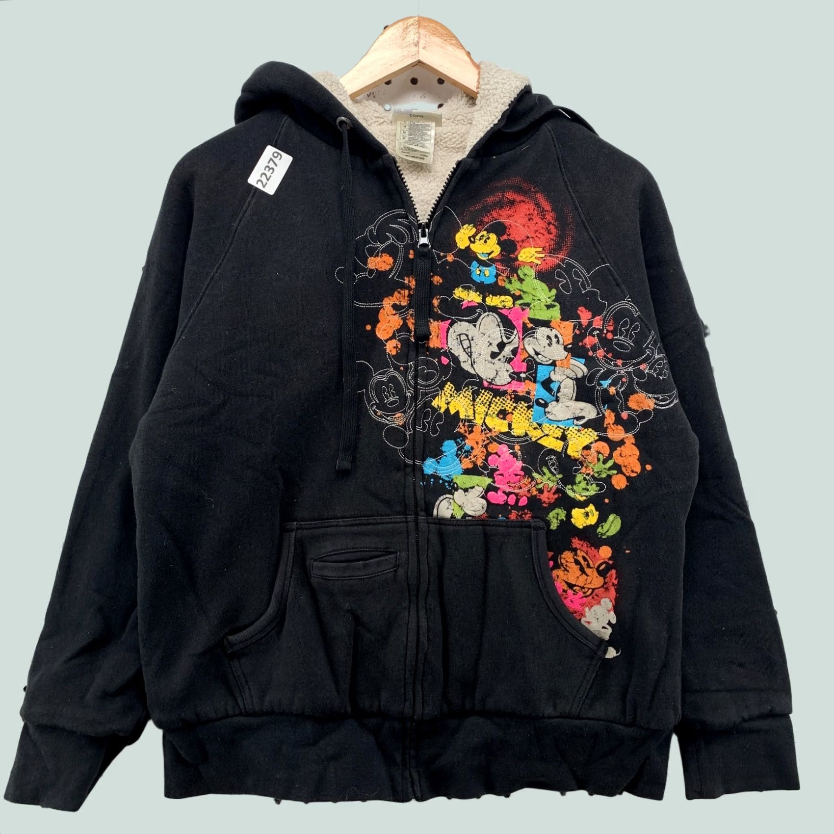 Disney Disney Disneyland Sweatshirt Hooded Sherpa Lined Black Womens Medium 22x24.5 Size M / US 6-8 / IT 42-44 - 1 Thumbnail