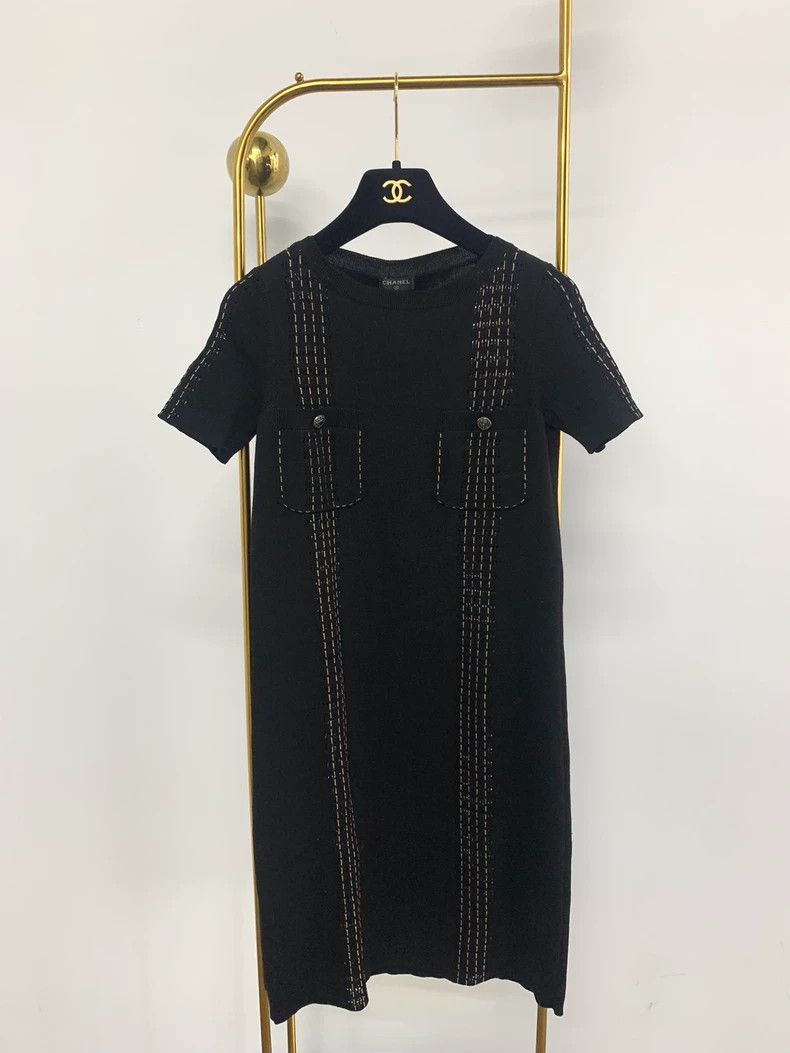 Chanel Chanel Black striped dress Size XXS / US 00 / IT 34 - 1 Thumbnail