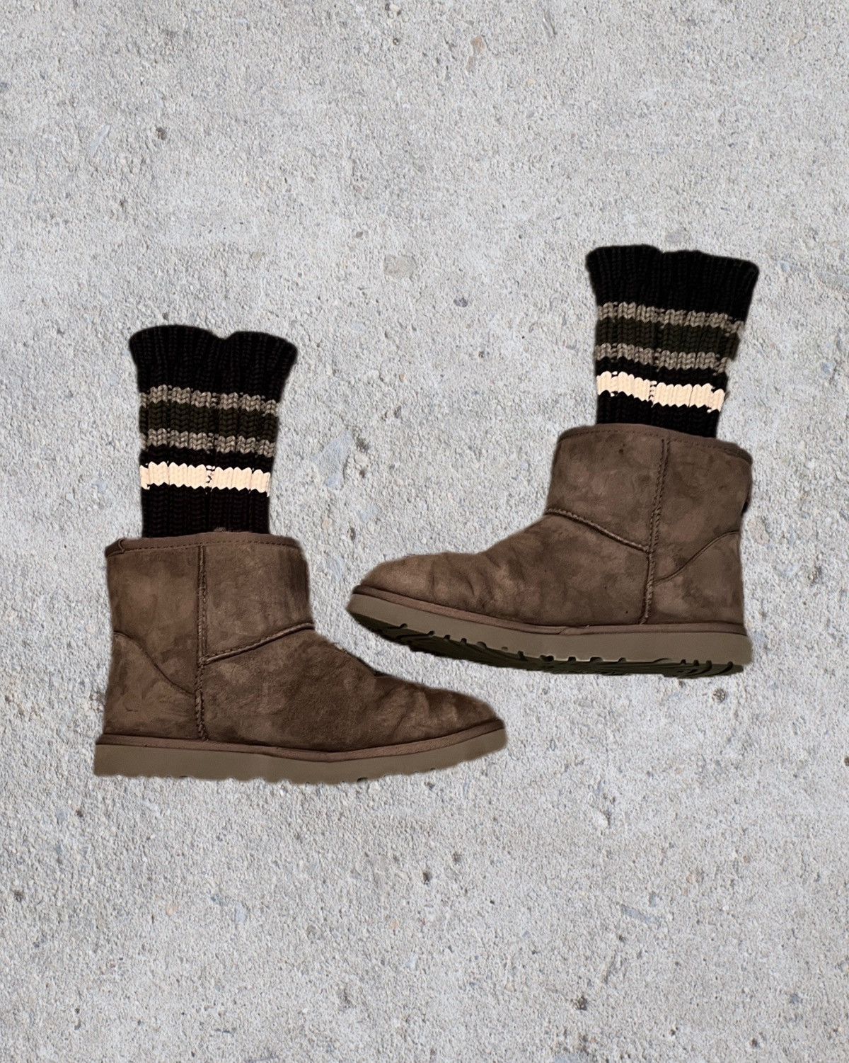 Sacai × Ugg Sacai X UGG Classic Mini Suede Boot | Grailed