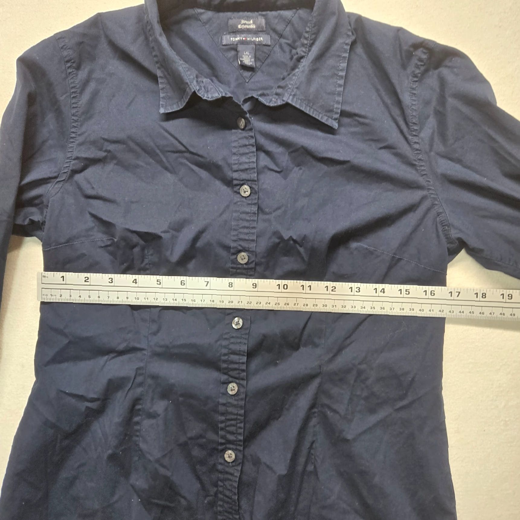 Tommy Hilfiger Tommy Hilfiger Solid Black Long Sleeve Button Up Shirt Adult Women's L Large Size L / US 10 / IT 46 - 5 Thumbnail