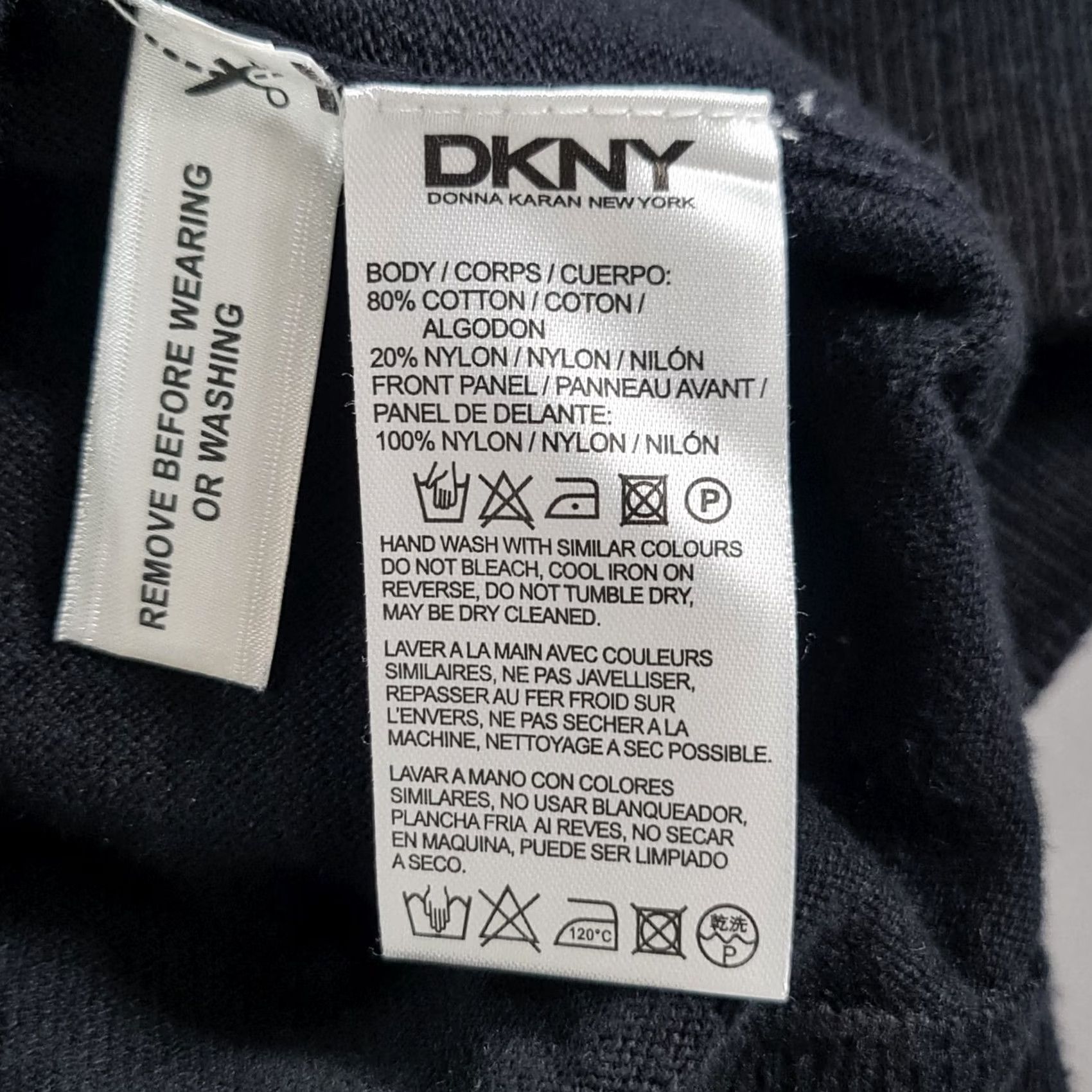 DKNY DKNY Mens Jacket Blue Black XL Bomber Full Zip Lightweight Cotton Nylon Pockets Size US XL / EU 56 / 4 - 8 Thumbnail