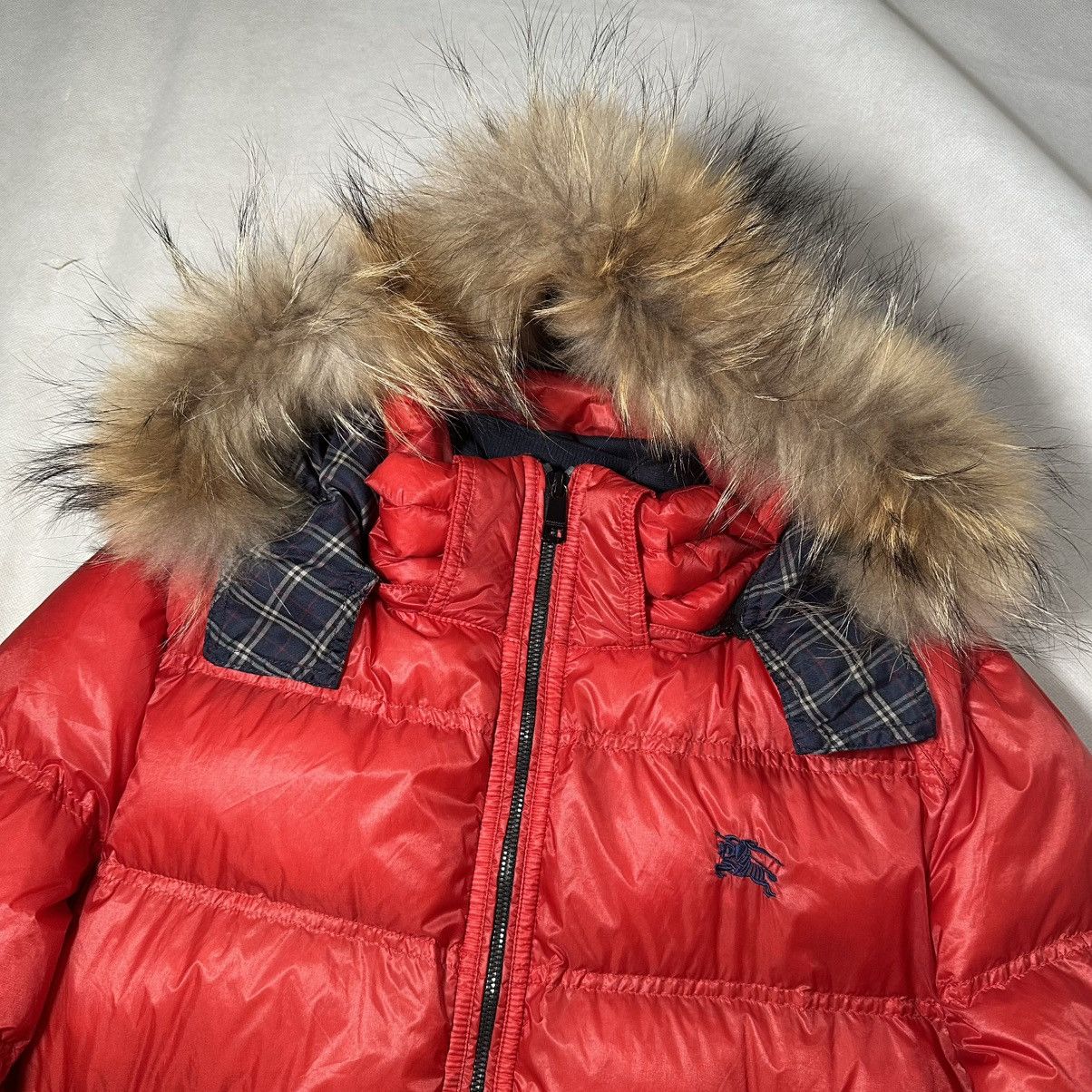 Burberry 00’s Burberry Black Label Fur Hood Down Puffer Jacket Size US XL / EU 56 / 4 - 5 Thumbnail