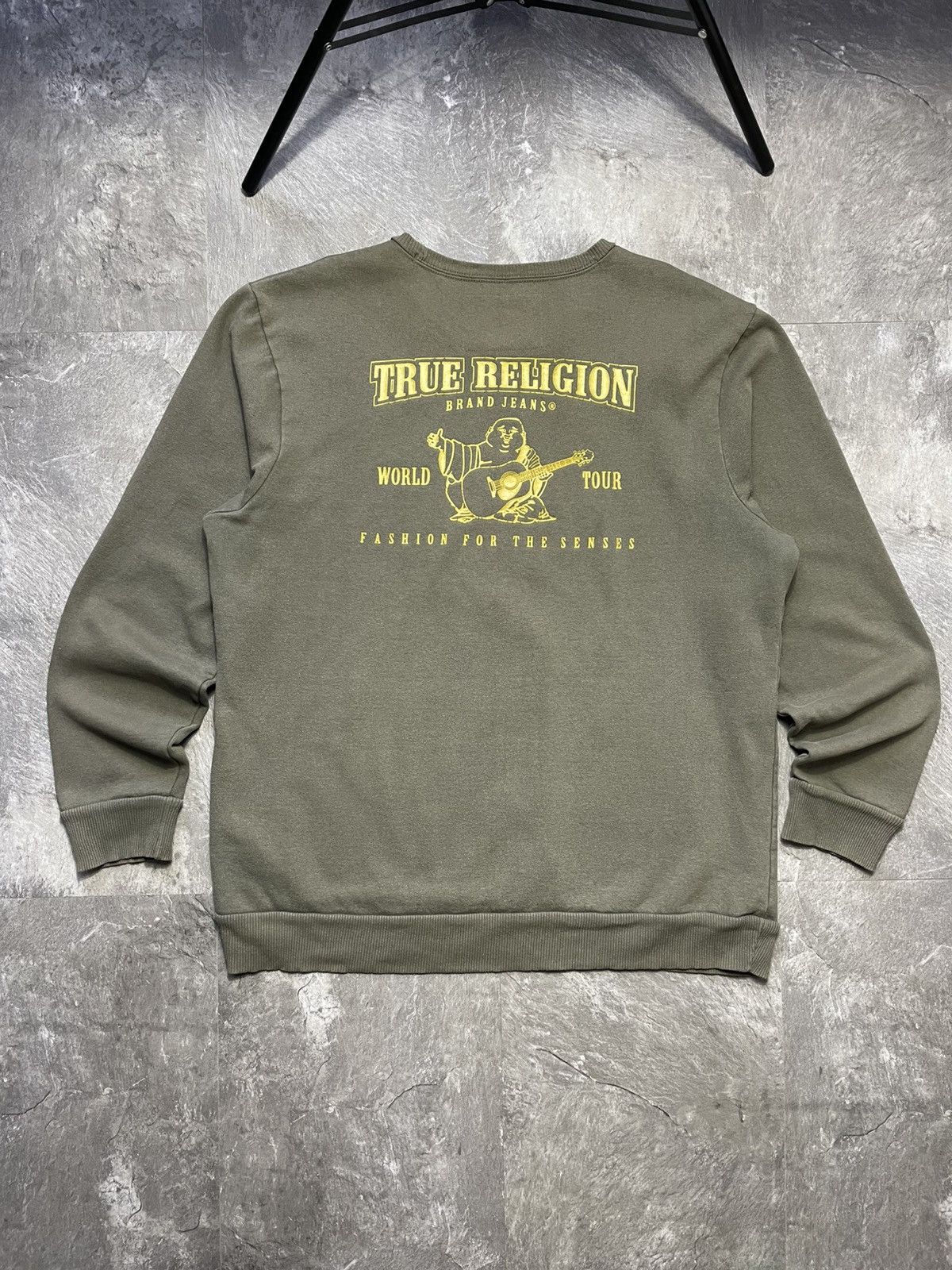True Religion True Religion Big Log Sweatshirt Olive Green Y2k Rap Japan Size US XL / EU 56 / 4 - 1 Thumbnail