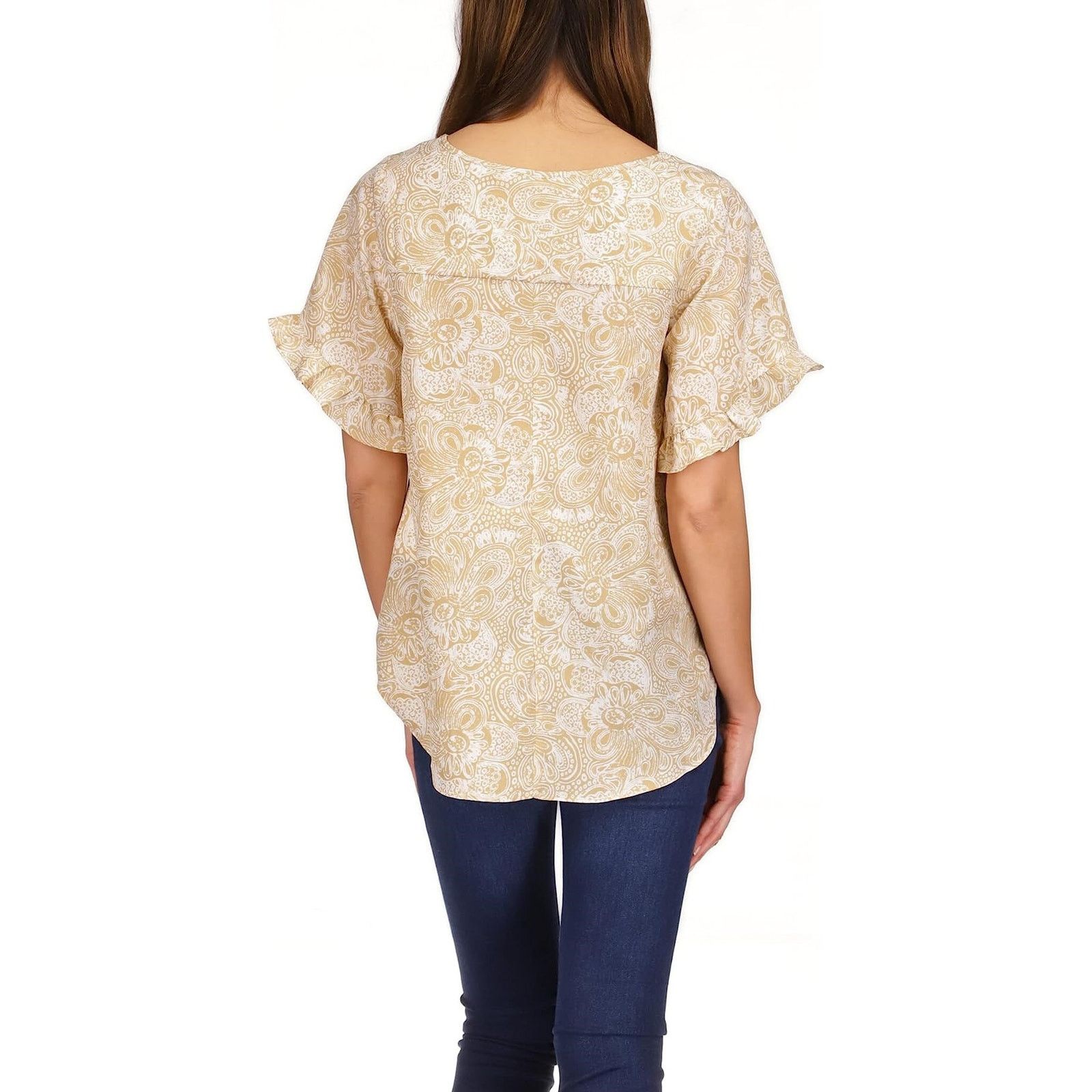 Michael Kors Michael Kors Women Beige Paisley Sleeve Casual Top Size S Size S / US 4 / IT 40 - 3 Thumbnail