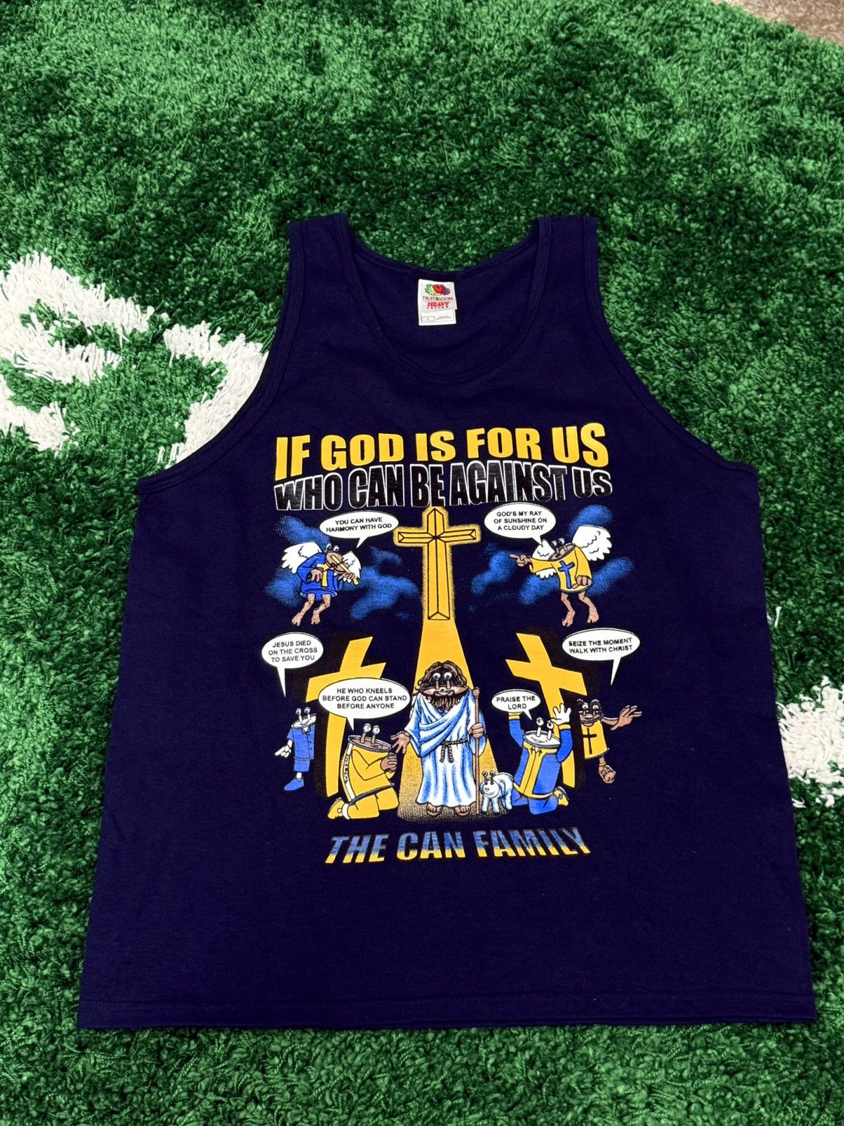 Vintage WEIRD Vintage Can Family ? Holy God Christ Tank Muscle Tee Size US L / EU 52-54 / 3 - 1 Thumbnail