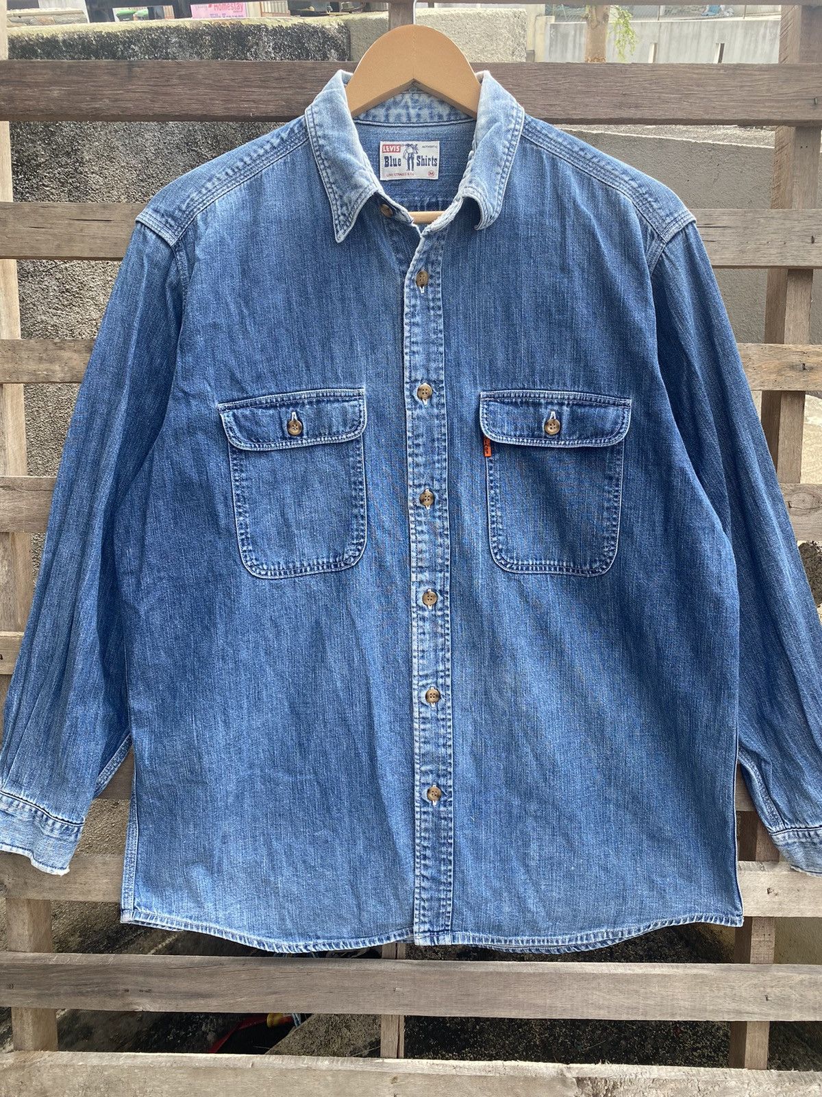 Levi's Vintage Levi's Orange Tab Denim Shirt - size 25” x 28.5” Size US M / EU 48-50 / 2 - 2 Thumbnail