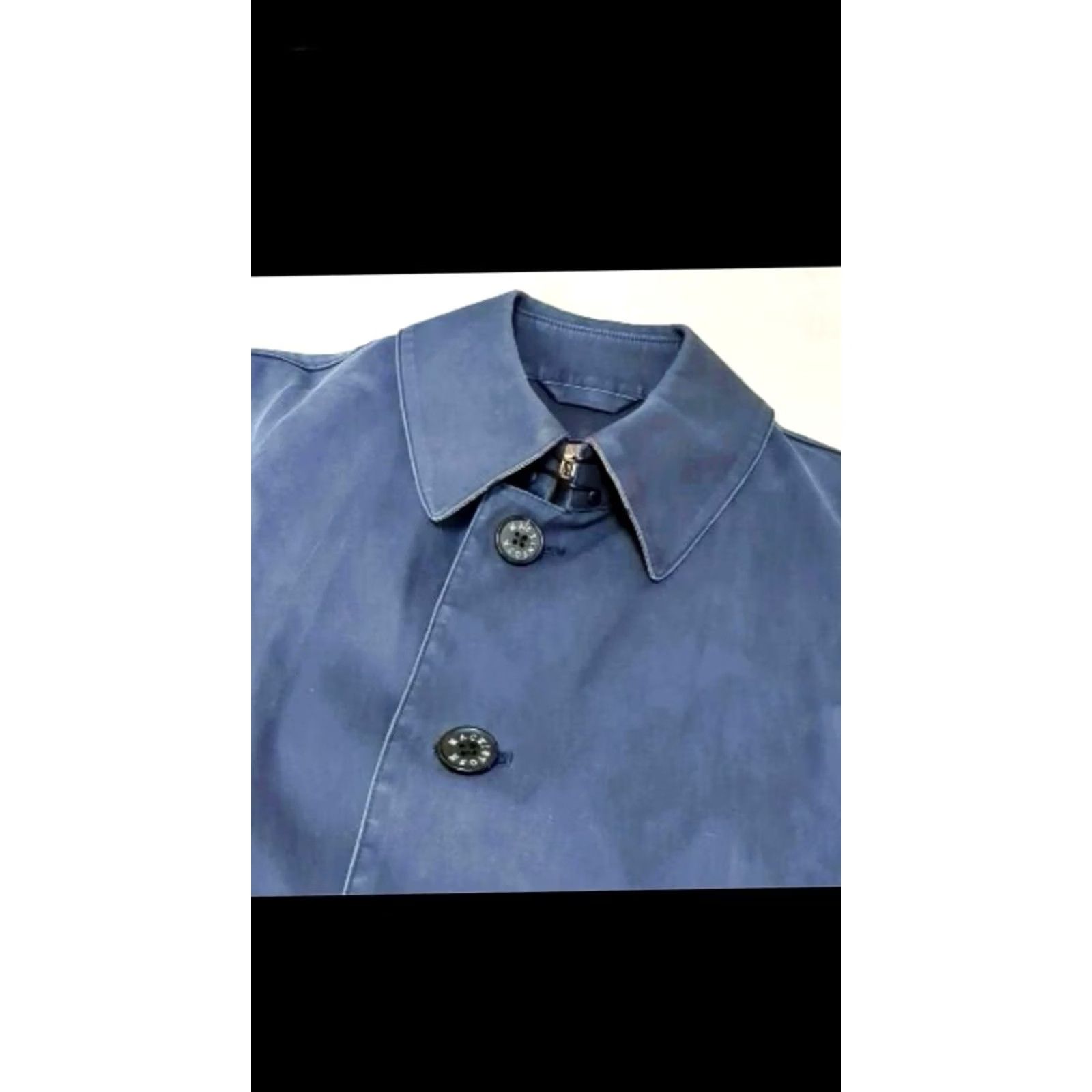 Mackintosh MACKINTOSH Balmacaan Coat with Liner Navy Long Rubberized Jacket Mens M Navy Plaid Pattern Vintage Size US M / EU 48-50 / 2 - 4 Thumbnail