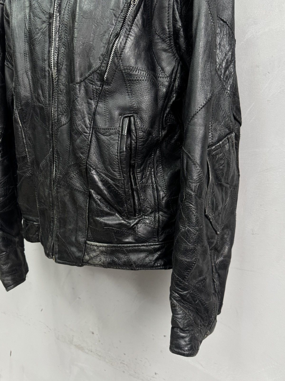 14th Addiction Vintage Leather Jacket Cropped Rick Owens Style Diesel Rare Size US L / EU 52-54 / 3 - 3 Thumbnail