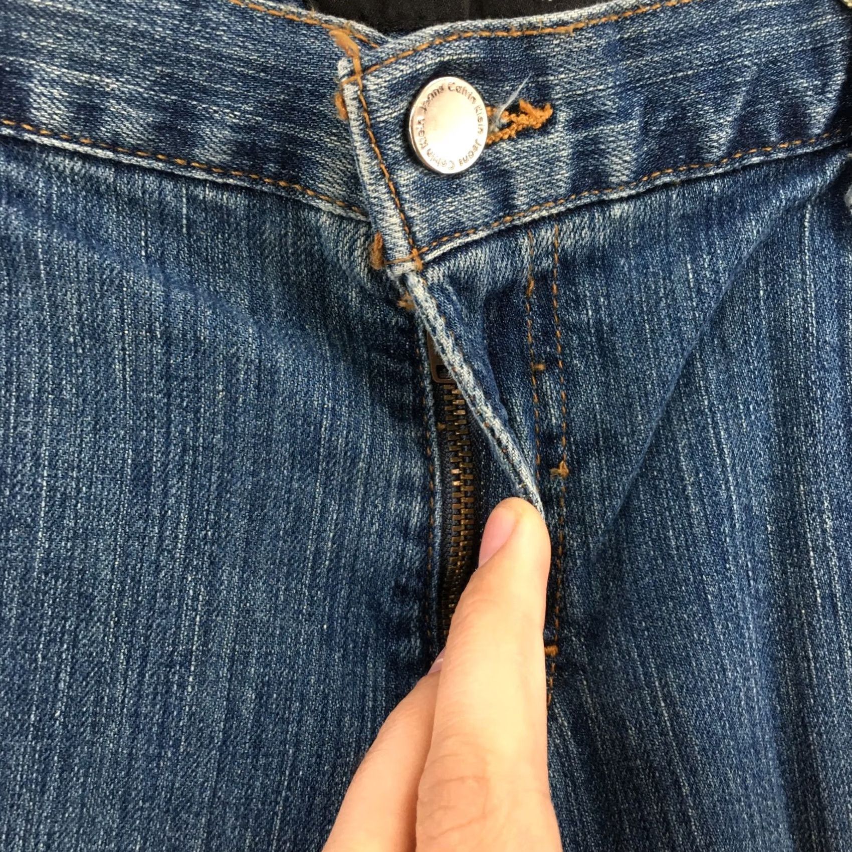 Calvin Klein Calvin Klein Jeans Straight Leg Womens 16 Blue Denim High Rise 36x31 Size 38" / US 16 / IT 52 - 3 Thumbnail
